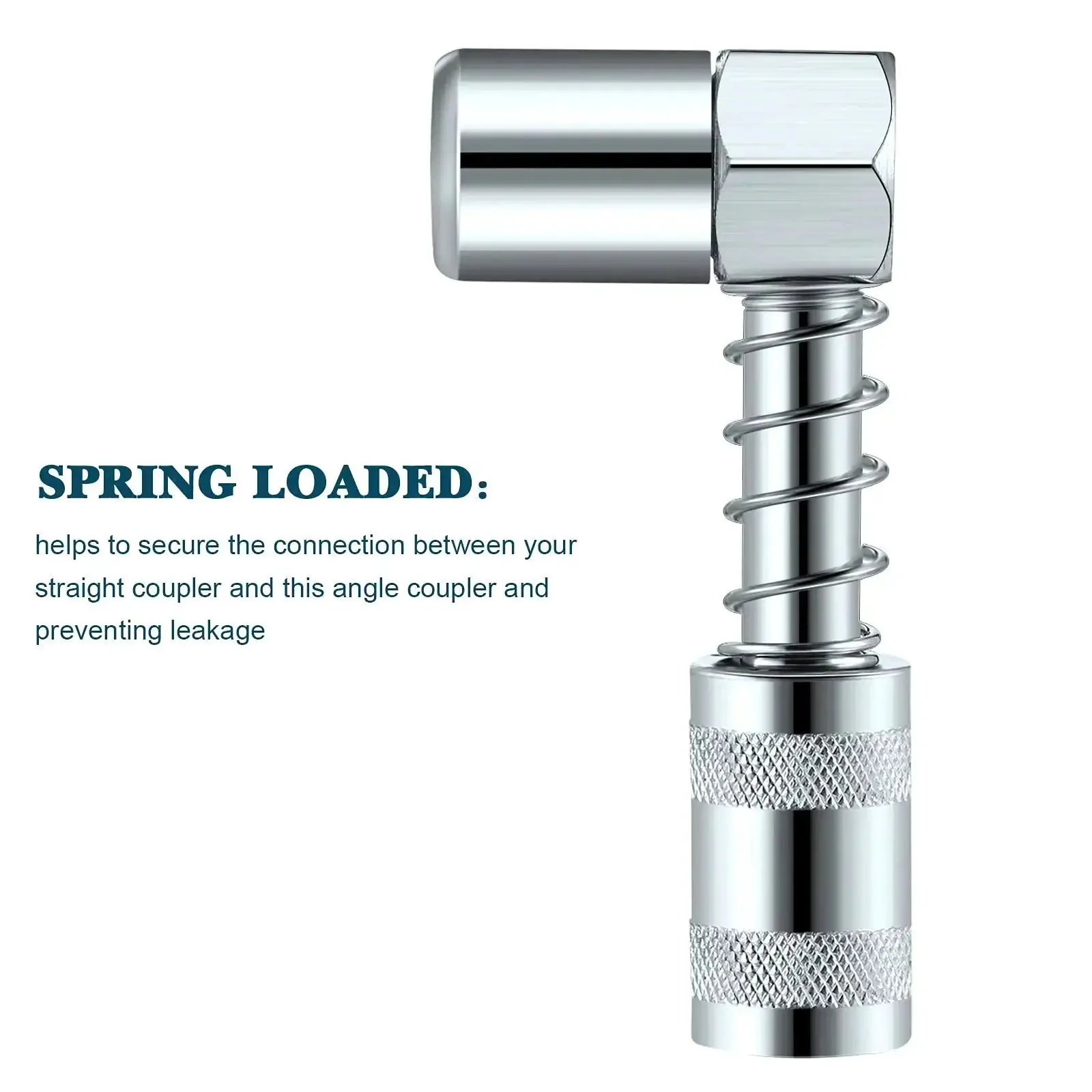 90 Degree Grease Coupler And Gun Adapter Two Pack With 3 Jaw Swivel Right Fittings For No Spill Greasing Quick Lock And Release Grease Gun Tips For Farm Auto Truck And Industrial Use - Image 4