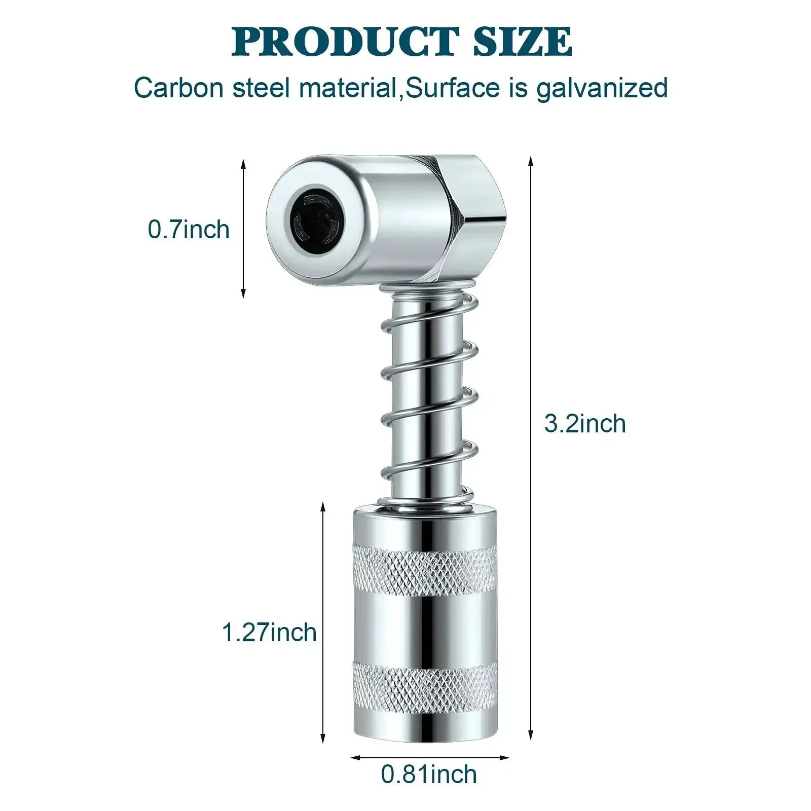 90 Degree Grease Coupler And Gun Adapter Two Pack With 3 Jaw Swivel Right Fittings For No Spill Greasing Quick Lock And Release Grease Gun Tips For Farm Auto Truck And Industrial Use - Image 6