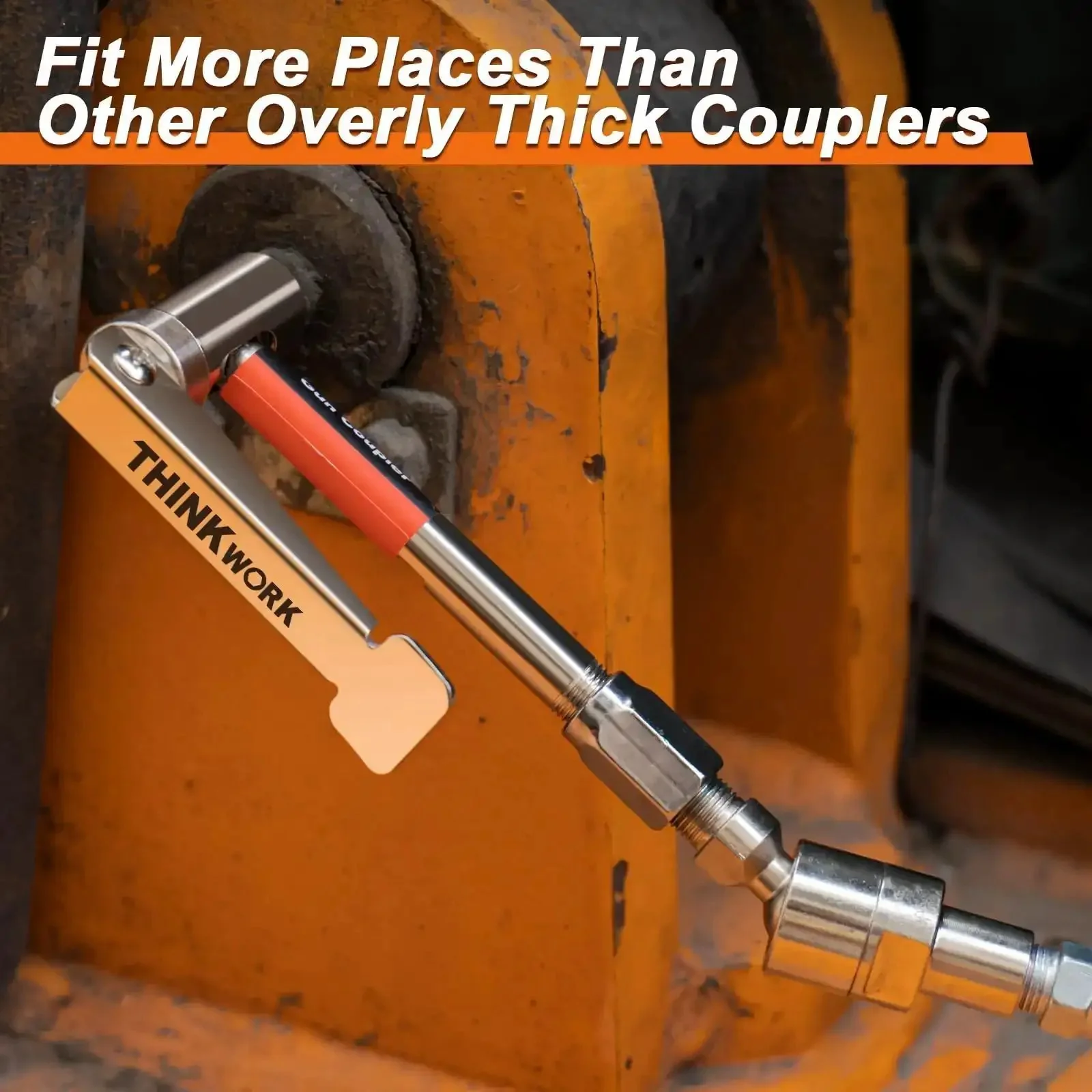 90 Degree Grease Gun Coupler With No Fuss 360 Degree Swivel And Quick Release 12000 PSI Fitting For All Grease Guns One Eighth Inch NPT Easy Lock On Tip For Reaching Tight Angles And Hard To Access Spots - Image 2