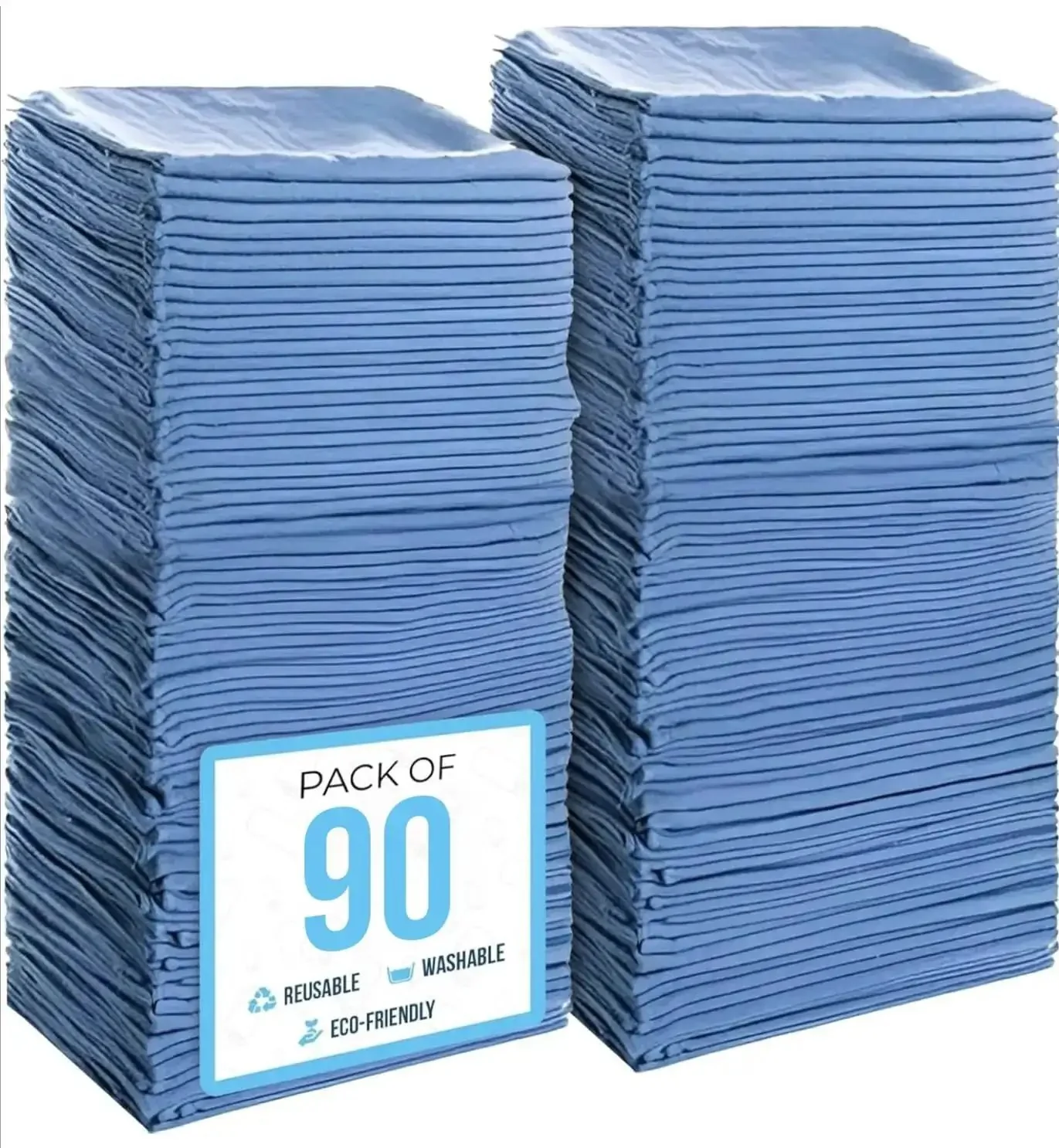 90 Pack Blue Cotton Shop Towels 14 By 12 Inches Reusable Rags For Auto Garage Industrial And Home Cleaning Absorbent Cloths For Tough Messes And Heavy Duty Jobs Pre Wash In Warm Water Recommended