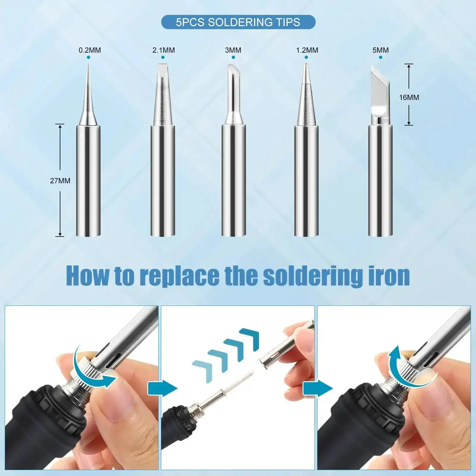 90W Soldering Iron Kit With Fast Heat Up 110V LCD Digital Soldering Gun Ceramic Heater 10 In 1 Adjustable Temperature Soldering Kit With Automatic Sleep Mode For DIY Projects And Quick Repairs - Image 3