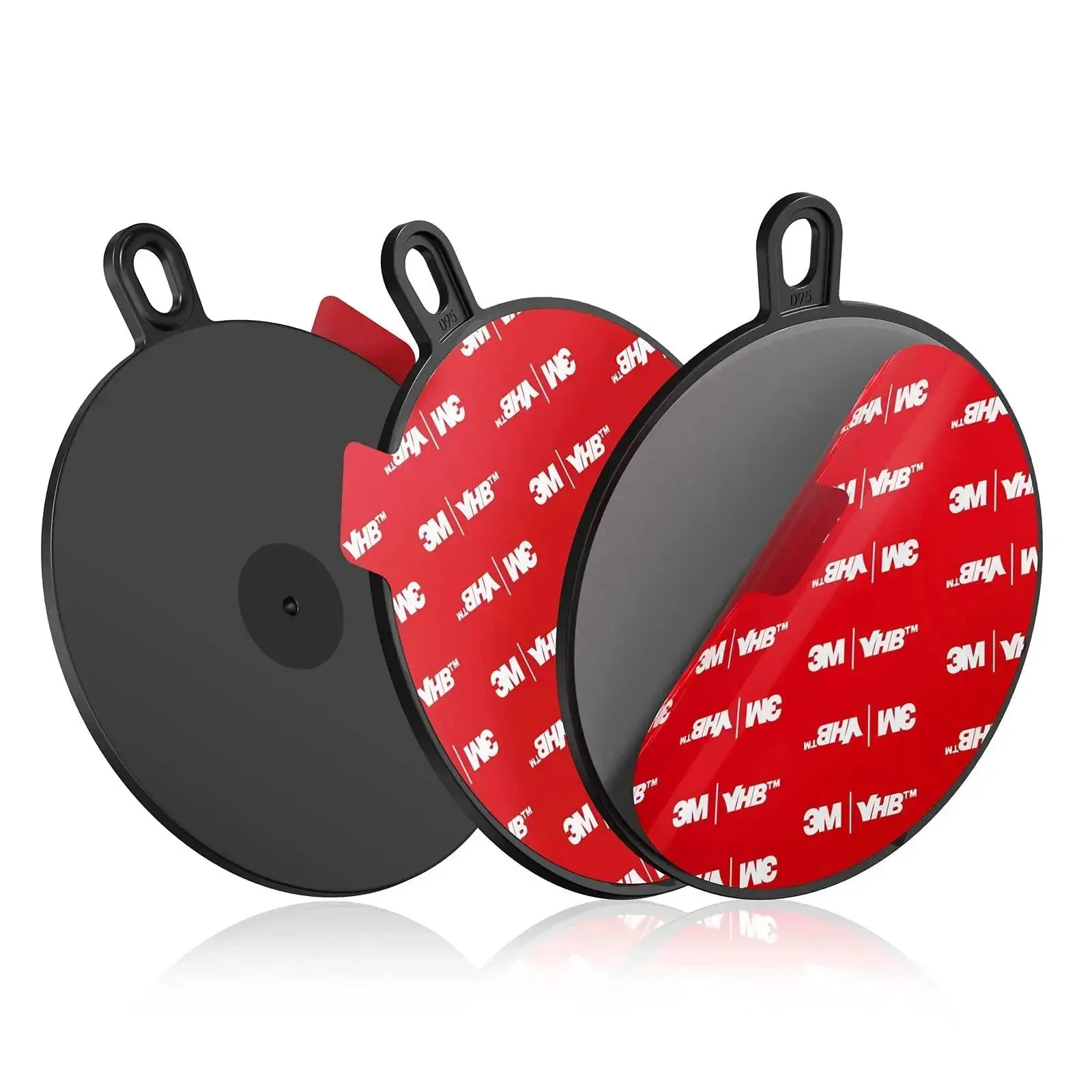 95 mm Adhesive Disk For Suction Cup Mounts, Heat Resistant Dash Panel Replacement Plate For Dash Cameras, GPS, Tablets, And Car Phone Brackets, Sticky Grippy Adhesive, Reusable 3 Pack