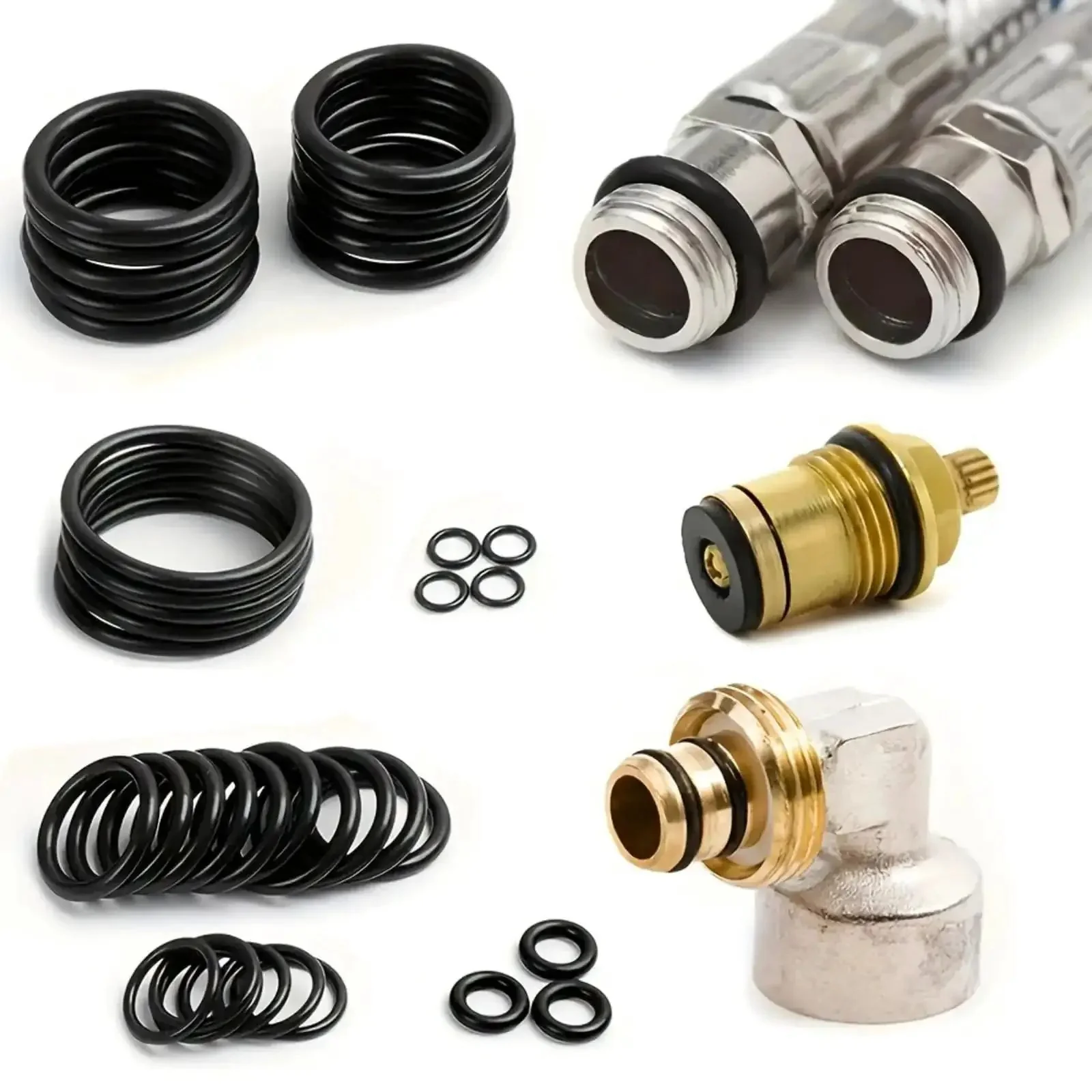 990-Piece Buna-N Nitrile O-Ring Kit With Multiple Sizes For Pressure Washers Auto And Plumbing Repairs Durable Black Set With Organized Storage For Easy DIY Fixes - Image 3