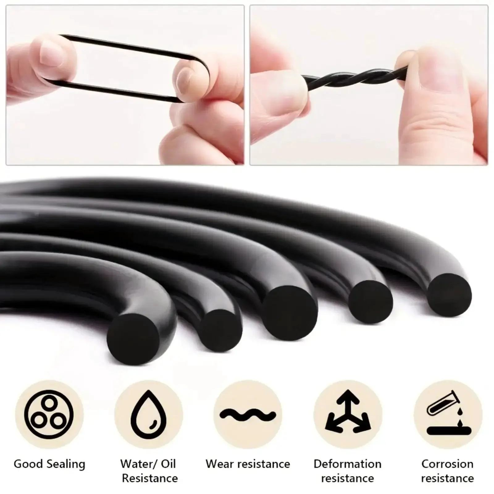 990-Piece Buna-N Nitrile O-Ring Kit With Multiple Sizes For Pressure Washers Auto And Plumbing Repairs Durable Black Set With Organized Storage For Easy DIY Fixes - Image 4