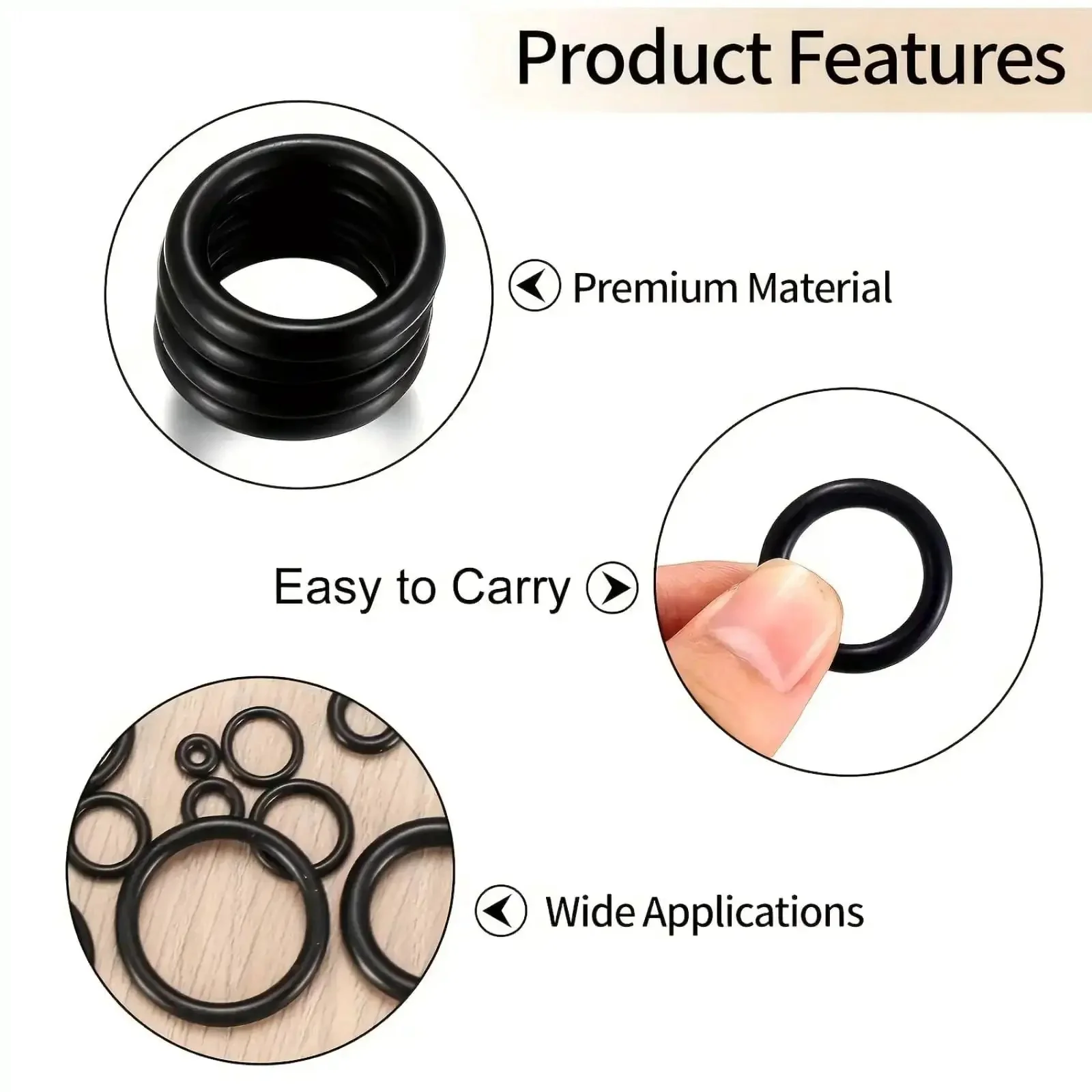 990-Piece Buna-N Nitrile O-Ring Kit With Multiple Sizes For Pressure Washers Auto And Plumbing Repairs Durable Black Set With Organized Storage For Easy DIY Fixes - Image 5