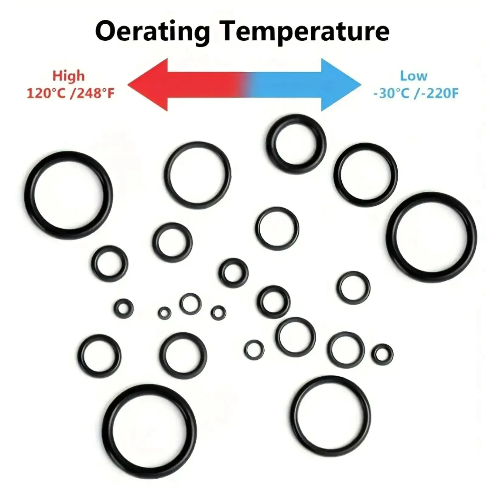 990-Piece Buna-N Nitrile O-Ring Kit With Multiple Sizes For Pressure Washers Auto And Plumbing Repairs Durable Black Set With Organized Storage For Easy DIY Fixes - Image 7