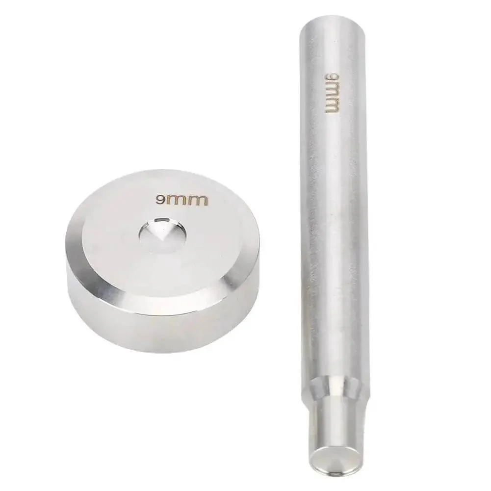 9mm Double Sided Rivet Punch For Leather Craft Dope Stainless Steel Round Hole Punch Die Tool Button Installation Tool Erosion Resistant Rivet Punch With Comfortable Grip Built To Last For DIY Projects And Garment Accessories - Image 4