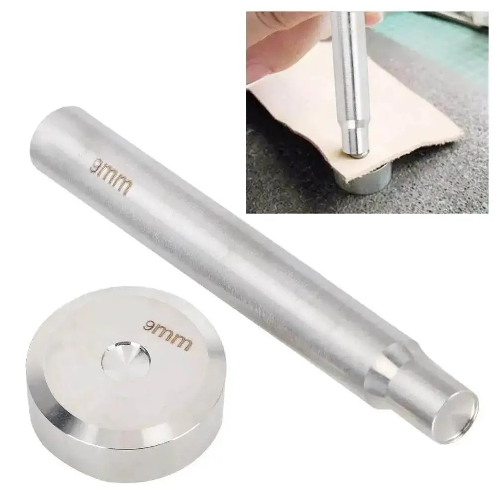 9mm Double Sided Rivet Punch For Leather Craft Dope Stainless Steel Round Hole Punch Die Tool Button Installation Tool Erosion Resistant Rivet Punch With Comfortable Grip Built To Last For DIY Projects And Garment Accessories - Image 7
