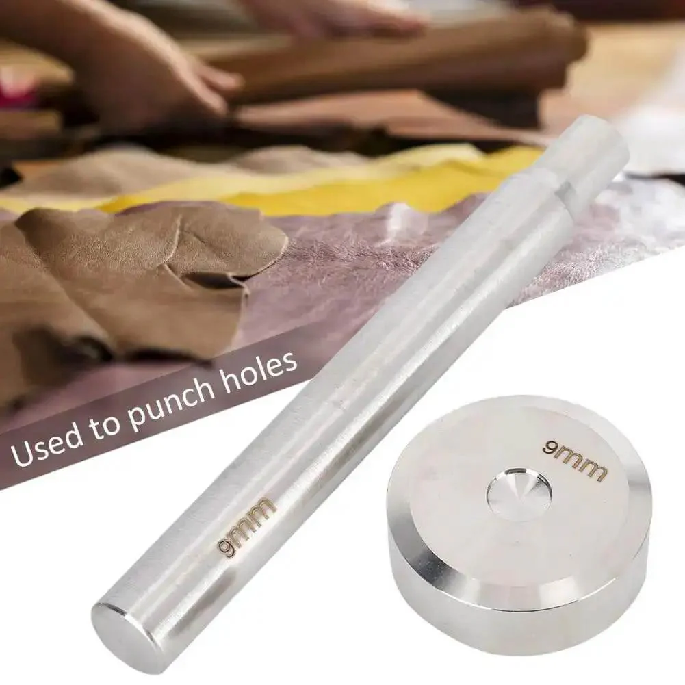 9mm Double Sided Rivet Punch For Leather Craft Dope Stainless Steel Round Hole Punch Die Tool Button Installation Tool Erosion Resistant Rivet Punch With Comfortable Grip Built To Last For DIY Projects And Garment Accessories - Image 9