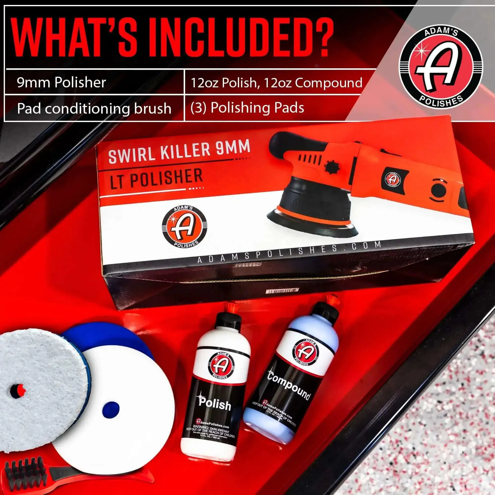 9mm Dual Action Car Polisher Long Throw DA Buffer For Detailers 1000W Power, Easy Scratch And Swirl Free Paint Correction Kit Includes Polish, Compound, And Pads For Pro Level Detailing - Image 6