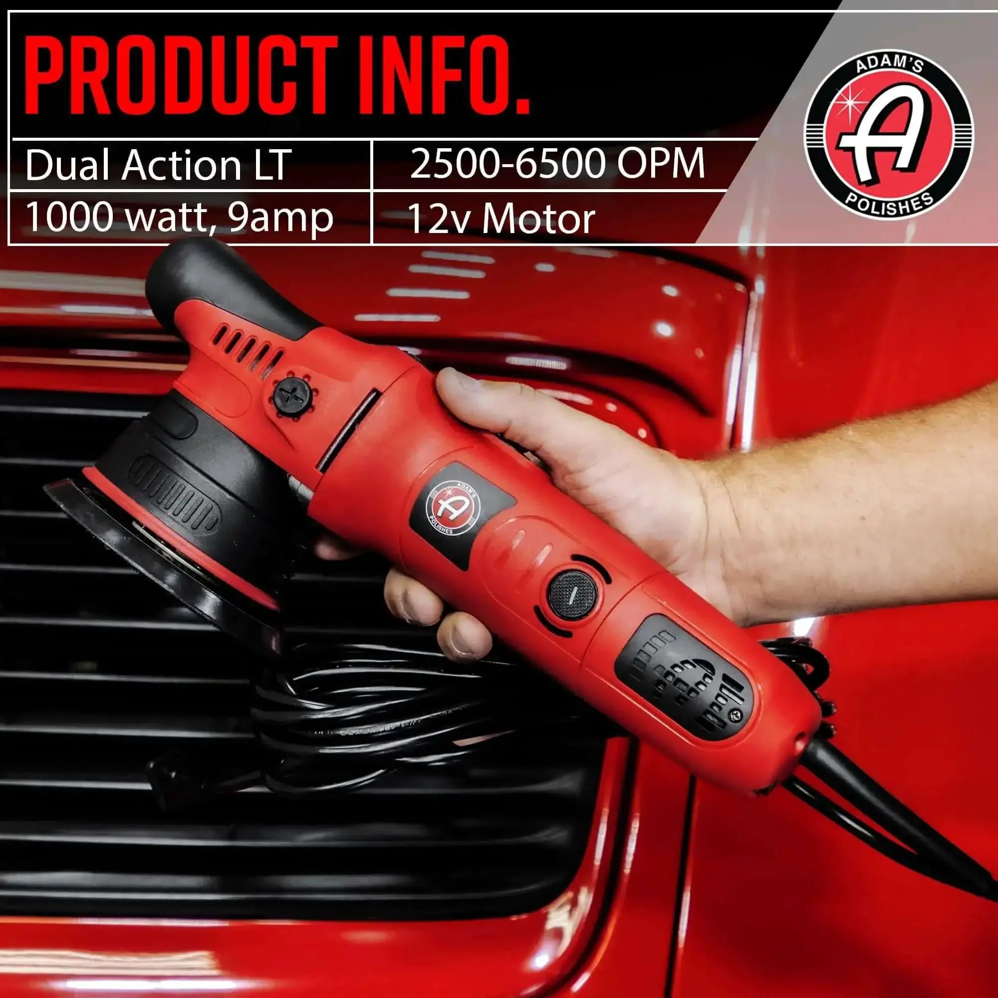 9mm Dual Action Car Polisher Long Throw DA Buffer For Detailers 1000W Power, Easy Scratch And Swirl Free Paint Correction Kit Includes Polish, Compound, And Pads For Pro Level Detailing - Image 7
