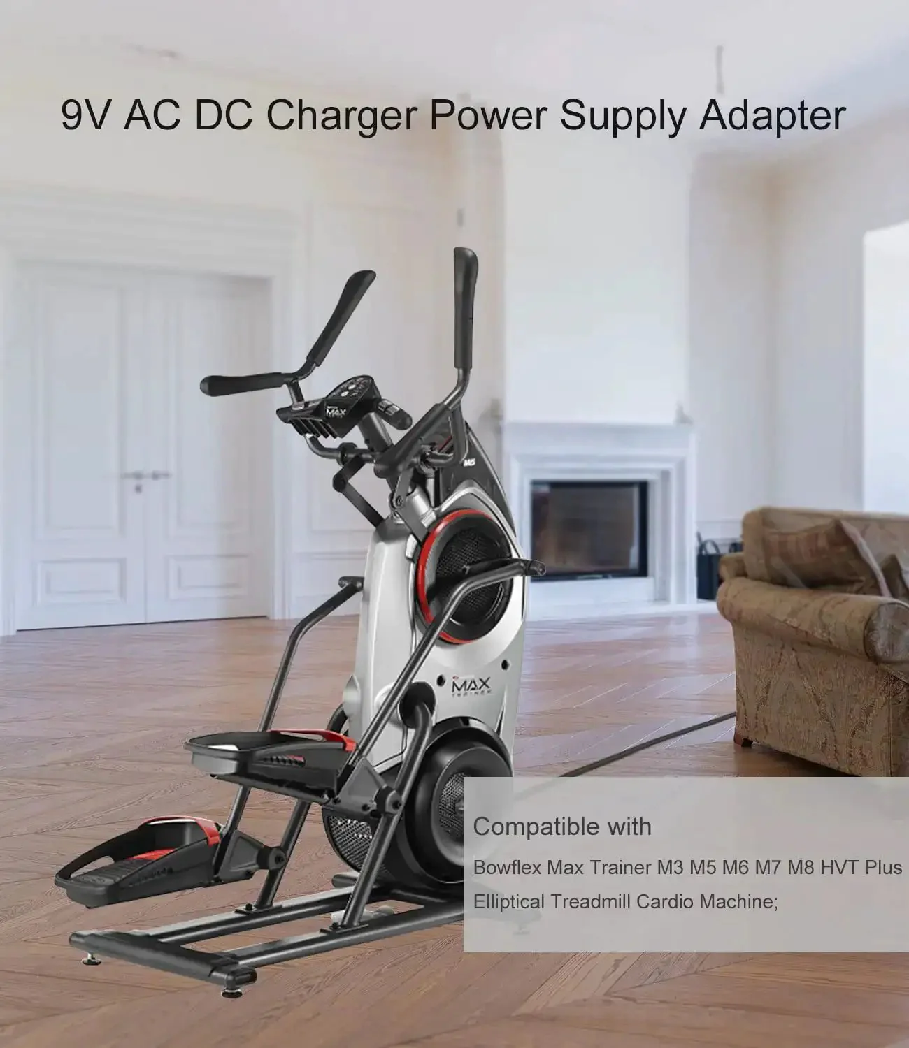 9V 2A Power Adapter That Works With Max Trainer M3 M5 M6 M7 M8 HVT Elliptical And Horizon Fitness Cardio Machines, 6 Ft Cable, 5.5x2.1mm Barrel Plug, AC 110-240V 50/60Hz DC Charger Power Supply - Image 8