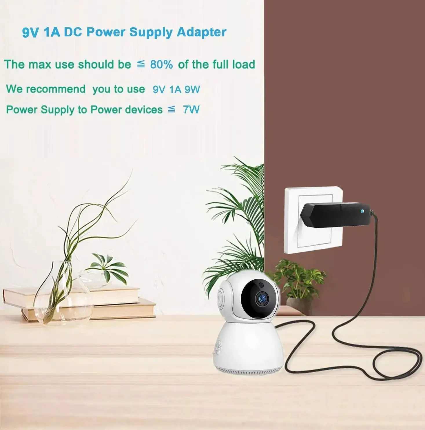 9V DC Power Supply 1A AC Adapter 100 240V Input 50 60Hz 9V Output 1A Max 10W With 4.6Ft Cable And Eight Tips For Every Gadget Including 5.5x2.5mm 5.5x2.1mm Micro USB Type C Center Positive - Image 2