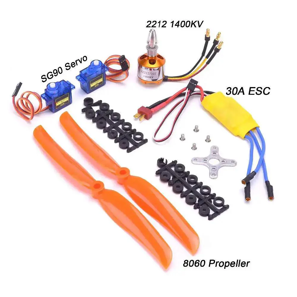 A2212 1400KV Brushless RC Motor With 30A ESC And SG90 Micro Servo 8060 Propeller Set For RC Planes Quadcopters Fixed Wing Helicopters Kit Includes Ready To Roll Power System For Fast Builds And Stable Flight - Image 2