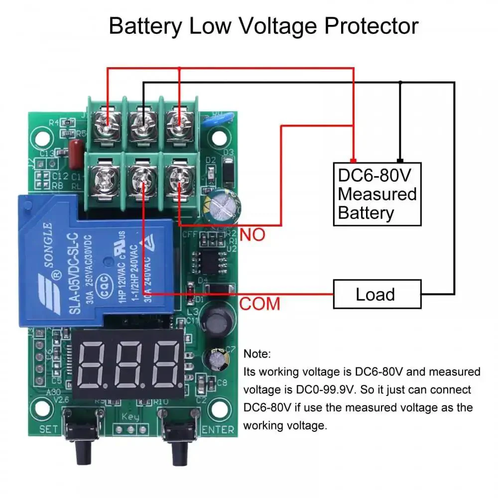 A30-U1 DC 0 To 99.9V Voltage Guard Controller Board With Delay Relay For Overvoltage Undervoltage Protection, Voltage Detection, Real-Time Screen Readout, And Easy Set Mode For Hassle-Free Power Monitoring - Image 9
