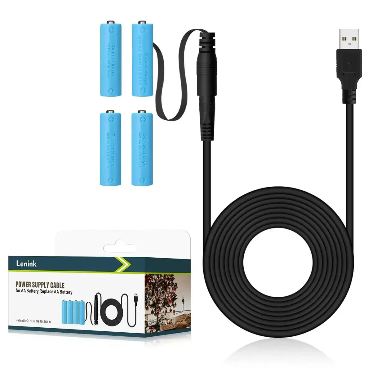 AA Battery Replacement Power Supply Cable for Continuous 24 Hour Use, Premium Copper Wire Build, No Battery Swaps Needed Plug In Power Solution for Remote Controls, Toys, Gadgets, Cameras and Small Electronics