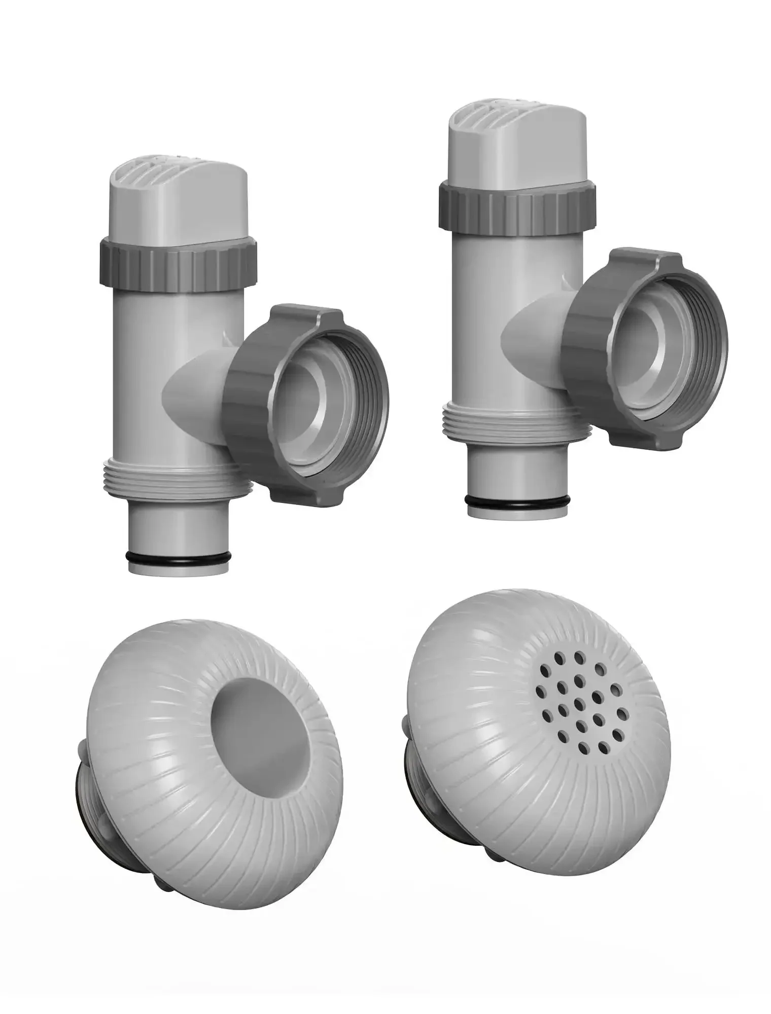 Above Ground Pool Inlet And Return Replacement Kit With Plunger Valve And 1.5 Inch Outlet Strainer Connector Jet Nozzle And Strainer Grid For Quick No Fuss Upgrades Fits Intex And Coleman Pool Parts And Sand Pumps