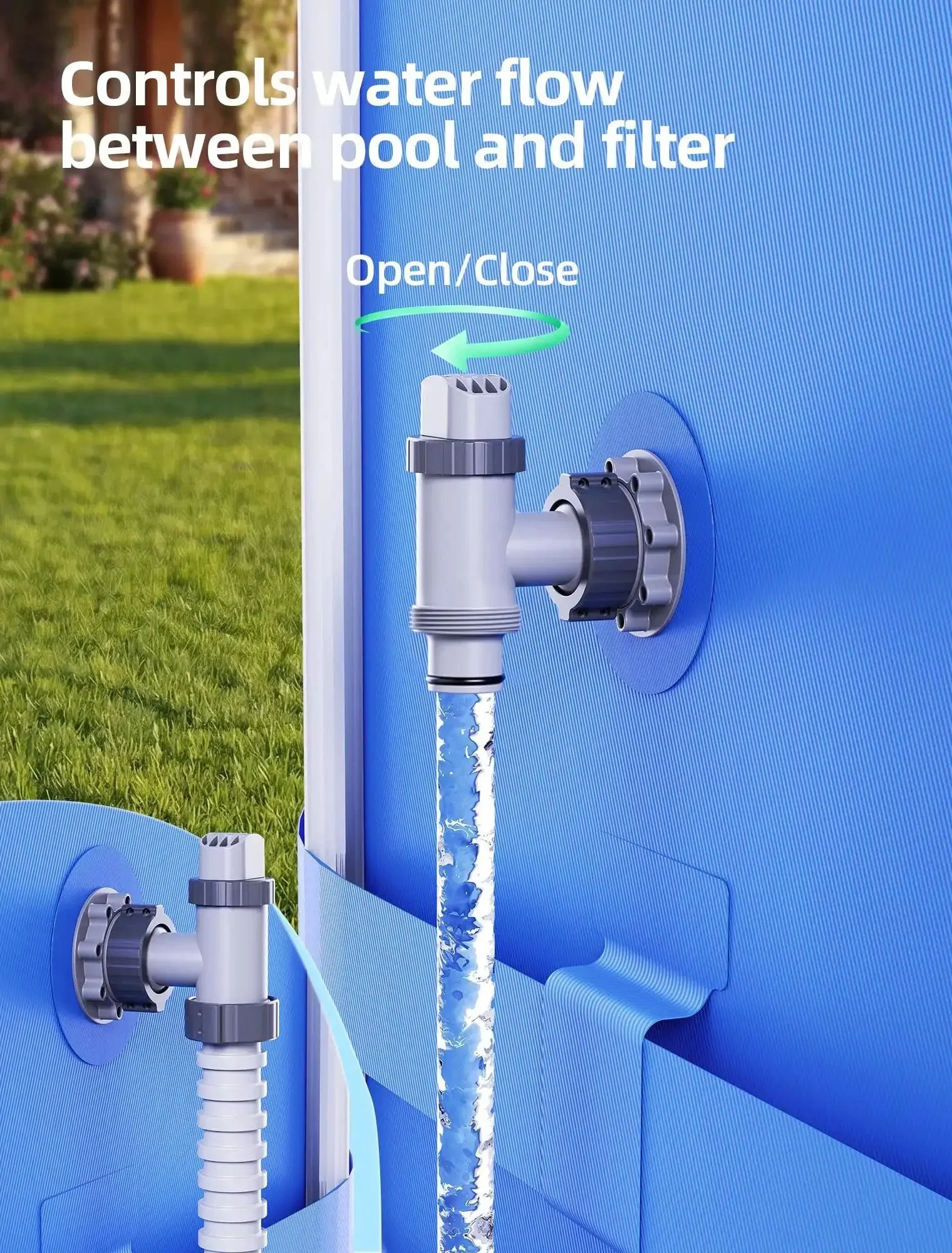 Above Ground Pool Inlet And Return Replacement Kit With Plunger Valve And 1.5 Inch Outlet Strainer Connector Jet Nozzle And Strainer Grid For Quick No Fuss Upgrades Fits Intex And Coleman Pool Parts And Sand Pumps - Image 5