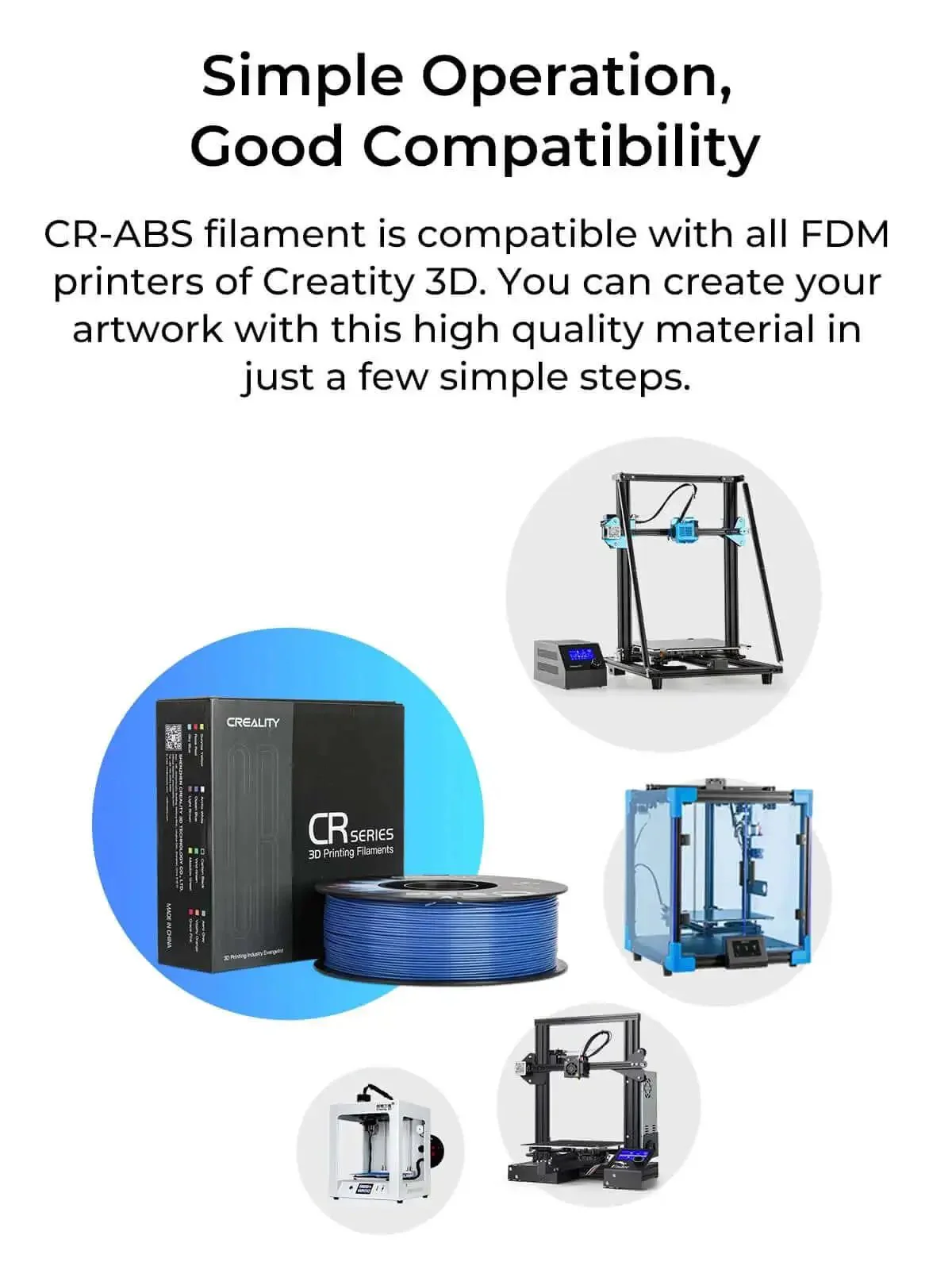 ABS Filament 1.75mm Black 1kg For 3D Printing With Heavy Duty Impact And Heat Resistance Odorless Non Toxic Stability Beefy Tough And Warp Resistant Material For Large Prints - Image 2