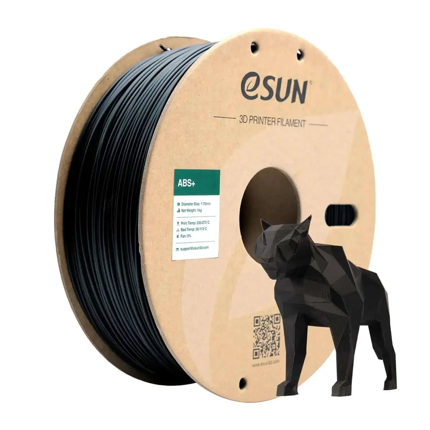 ABS Plus 1.75mm Filament For 3D Printing, Built Tough With Low Warping, Tight Dimensional Tolerance 0.05mm, 1kg Black Spool, Durable, Heat And Wear Resistant Filament For Desktop 3D Printers