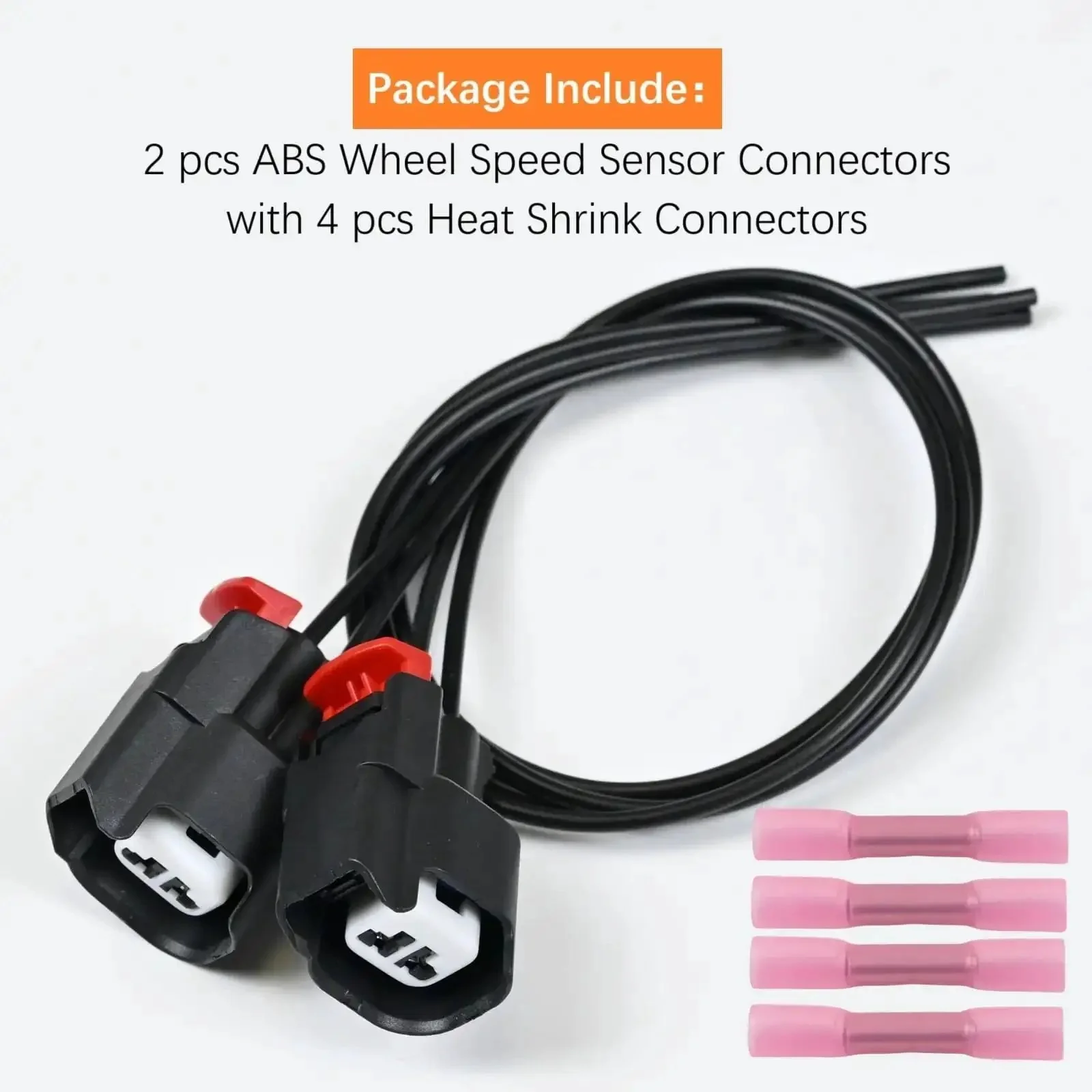 Abs Wheel Speed Sensor Connector Pigtail Wiring Harness Plug N Play 12 Inch 18 Gauge Tinned Copper Wire Replacement For Jeep Chrysler Dodge Ford Chevrolet GMC Lincoln Cadillac Fits 645-134 S-1895 19352068 3U2Z14S411BXAB 5183448AA 68065018AA - Image 5