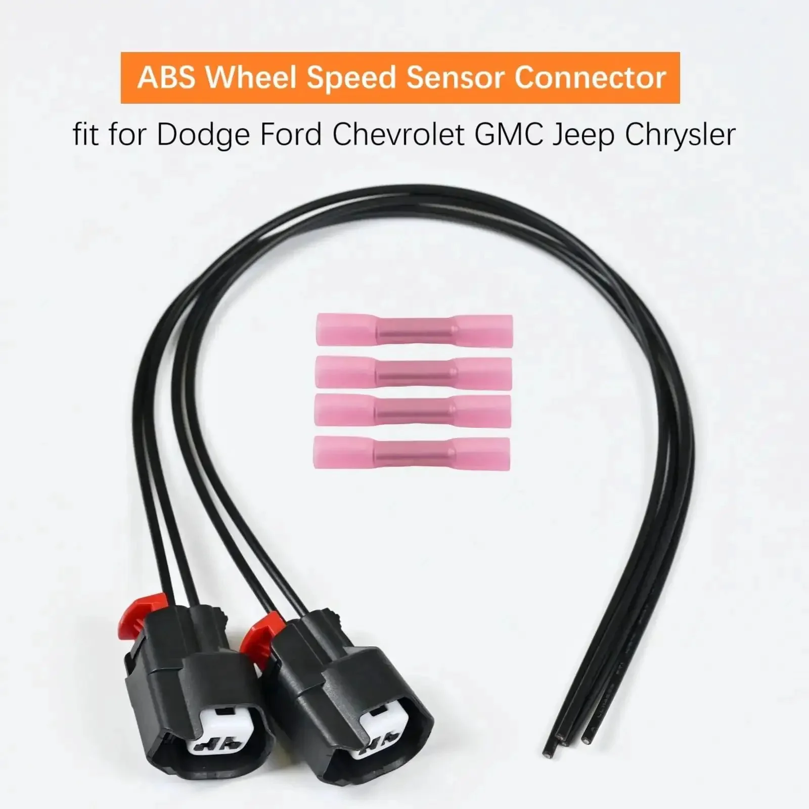 Abs Wheel Speed Sensor Connector Pigtail Wiring Harness Plug N Play 12 Inch 18 Gauge Tinned Copper Wire Replacement For Jeep Chrysler Dodge Ford Chevrolet GMC Lincoln Cadillac Fits 645-134 S-1895 19352068 3U2Z14S411BXAB 5183448AA 68065018AA - Image 6