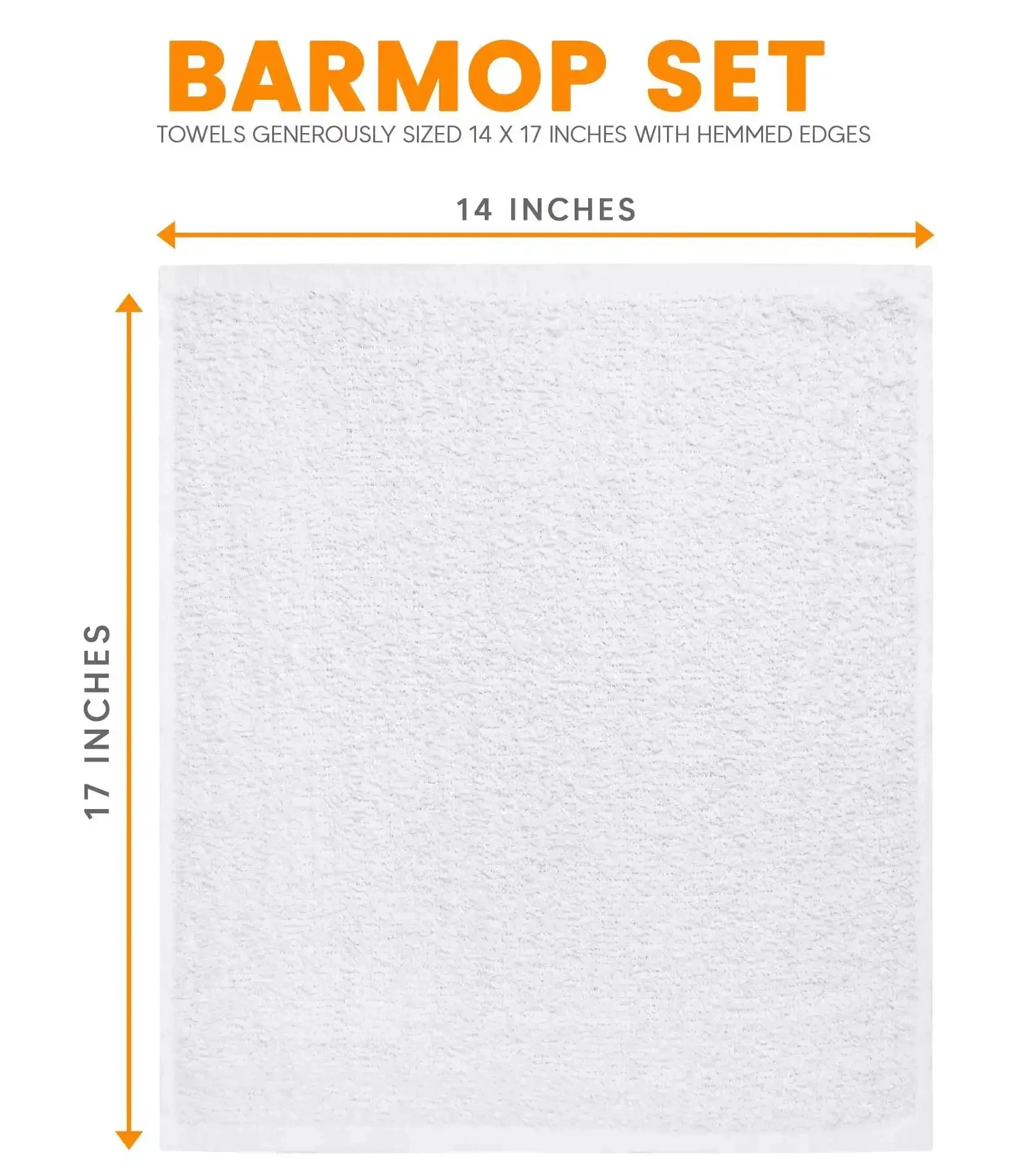 Absorbent Quick Dry Bar Mop Towels Pack Of 60, 14x17 Commercial Grade Cotton Cleaning Rags For Kitchen And Bar, White Reusable Shop Towels For Heavy Duty Cleaning And Spill Cleanup - Image 3