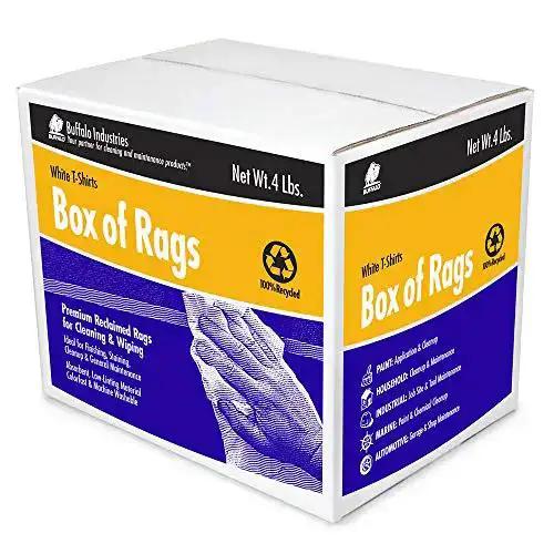 Absorbent White Recycled T Shirt Cloth Rags Box For All Purpose Wiping Cleaning And Polishing Made From 100 Percent Recycled Materials Great For Auto Detailing Garage Home Shop Use Works Like A Charm Lint Free Quality - Image 6