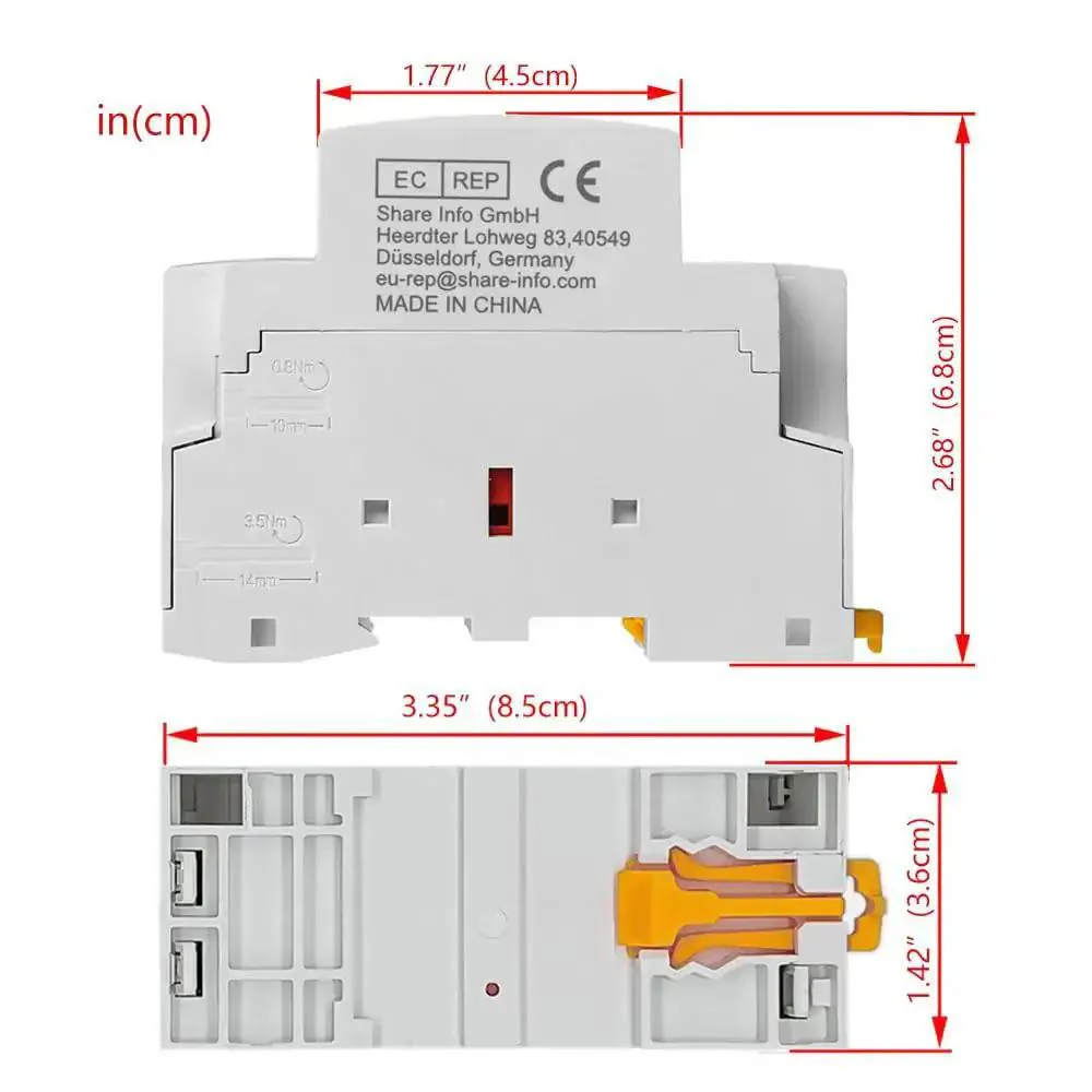 AC Contactor 63A 2 Pole Workhorse With Two Normally Open Contacts, 110V Coil, 35mm DIN Rail Mount, 500V Ui And 230V Ue, Industrial Electric Switch For Home Workshop And Equipment, Ideal For Motor Control And Pumps - Image 3