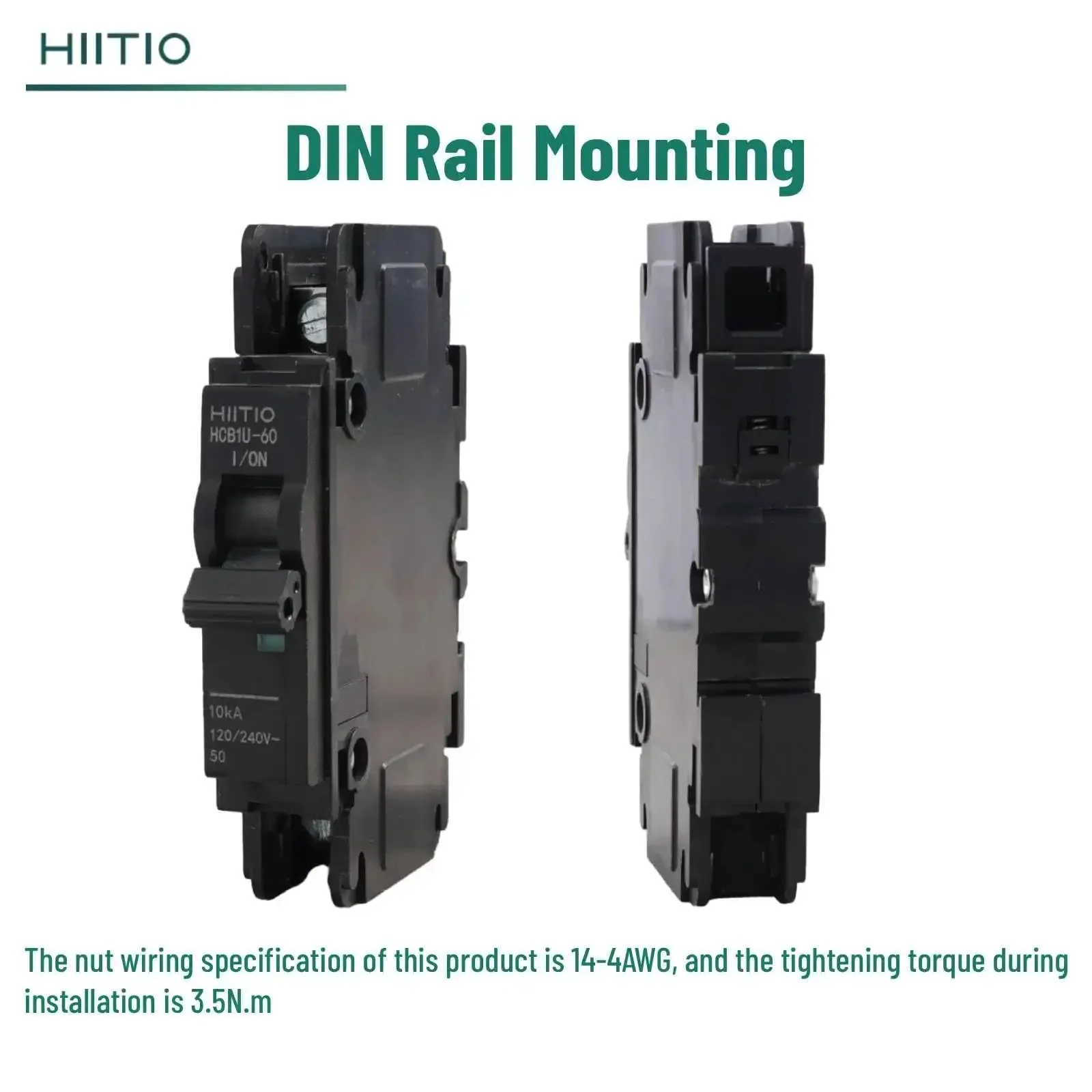 AC Miniature Circuit Breaker 15 Amp 120V 240V 1 Pole DIN Rail Mount 35mm UL489 Listed HCB1U60 MCB For Safe Home And Panel Protection With Rock Solid 10kA Breaking Capacity - Image 3