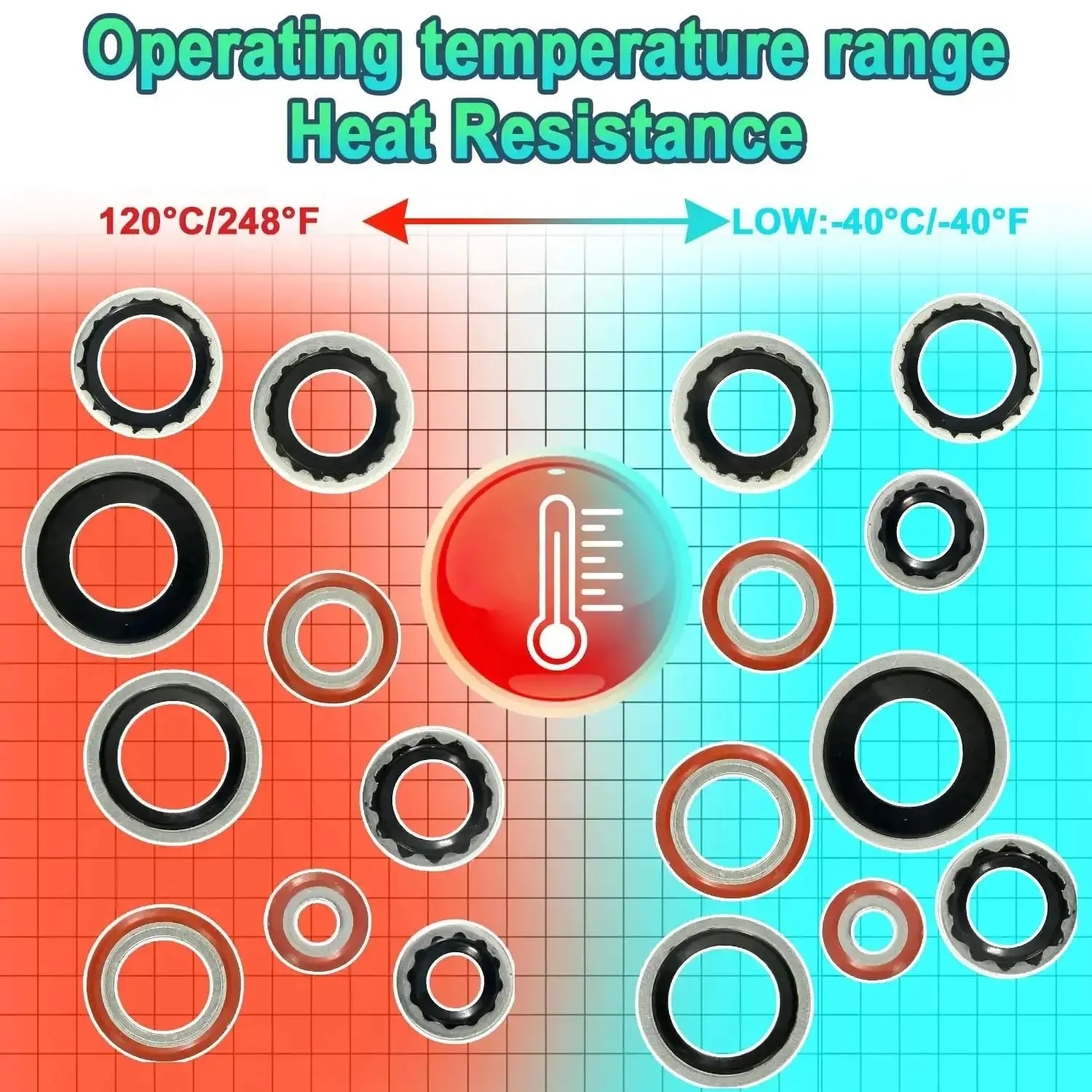 AC O Ring Kit 400 Piece Seal Washer Set for Your Ride, 12 Size O Ring Assortment, R134a R12 Refrigerant Ready, Port Seals, Gaskets for Compressors and Valve Cores - Image 5