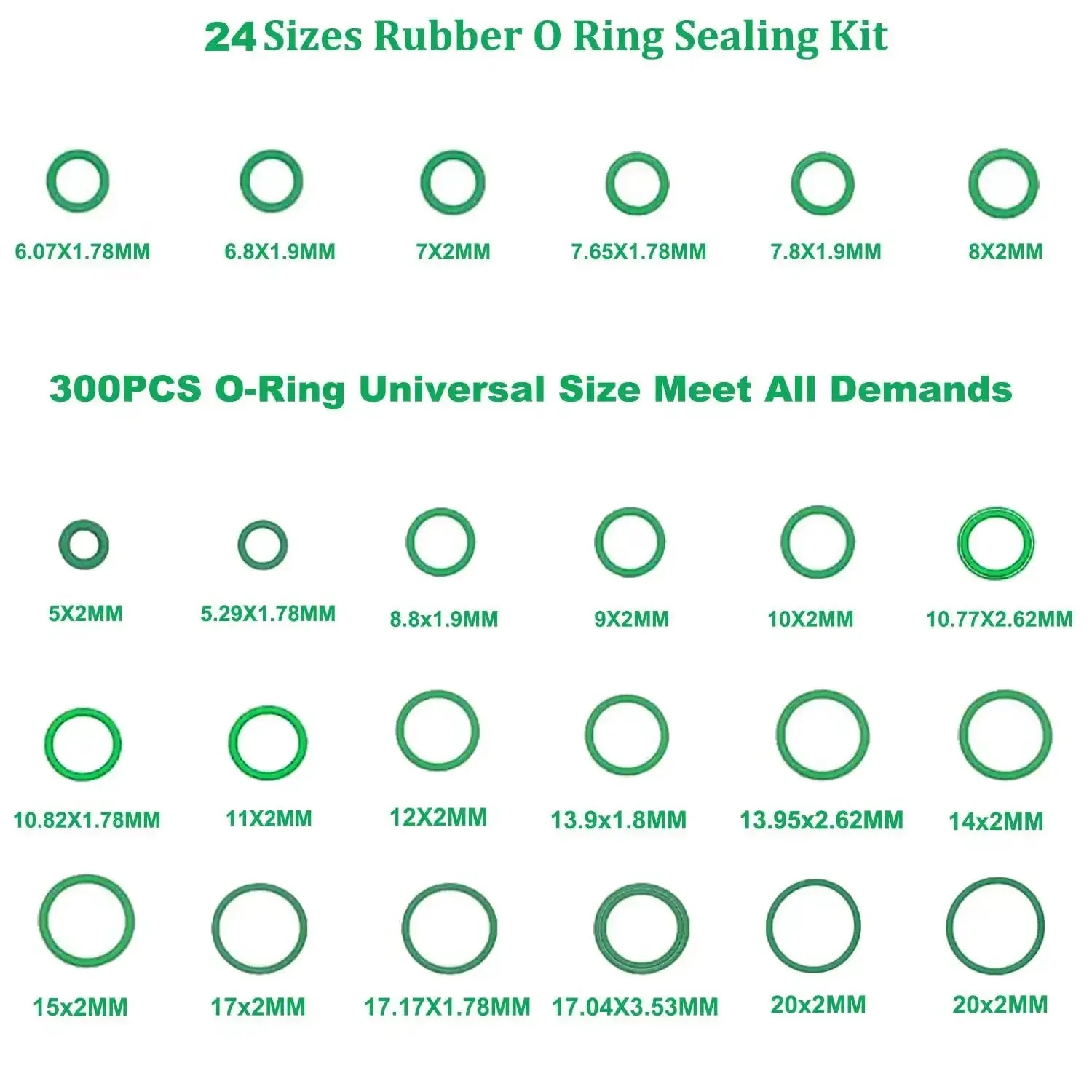 AC O Ring Kit 400 Piece Seal Washer Set for Your Ride, 12 Size O Ring Assortment, R134a R12 Refrigerant Ready, Port Seals, Gaskets for Compressors and Valve Cores - Image 7