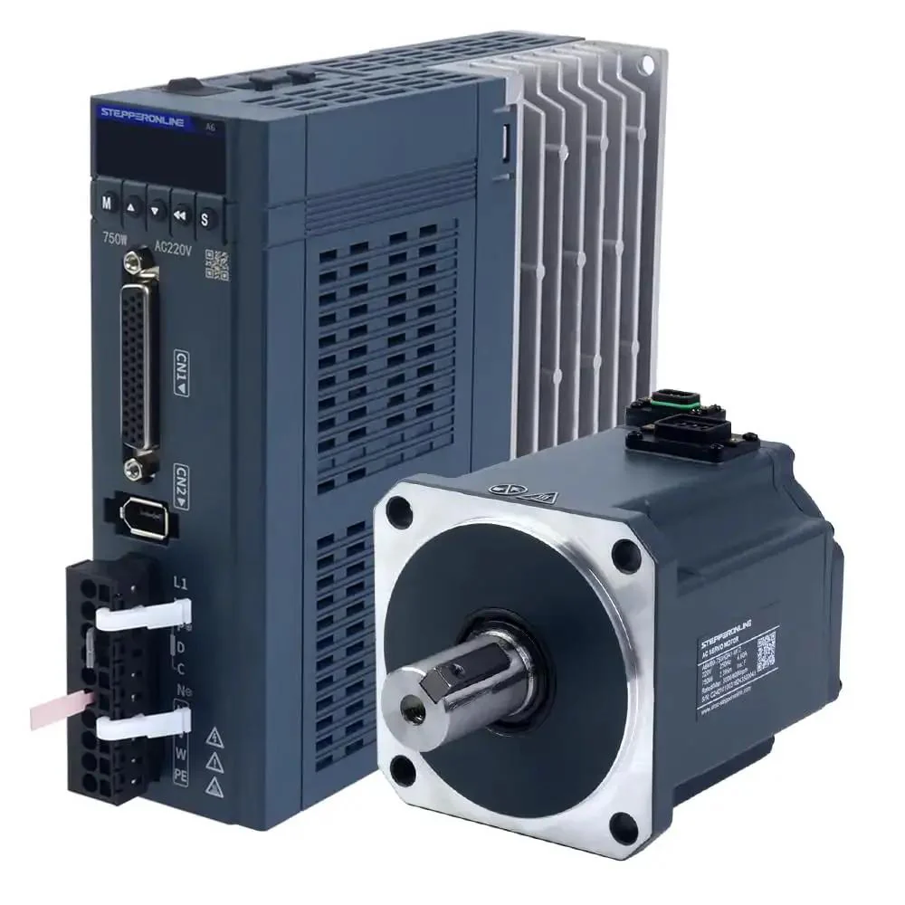 AC Servo Motor Kit A6 Series 750W With 3000 RPM 2.39 Nm 17 Bit Absolute Encoder IP67 Includes 750W Pulse RS485 Analog Driver And 3 Meter Motor Cable For Beefed Up High Torque Automation