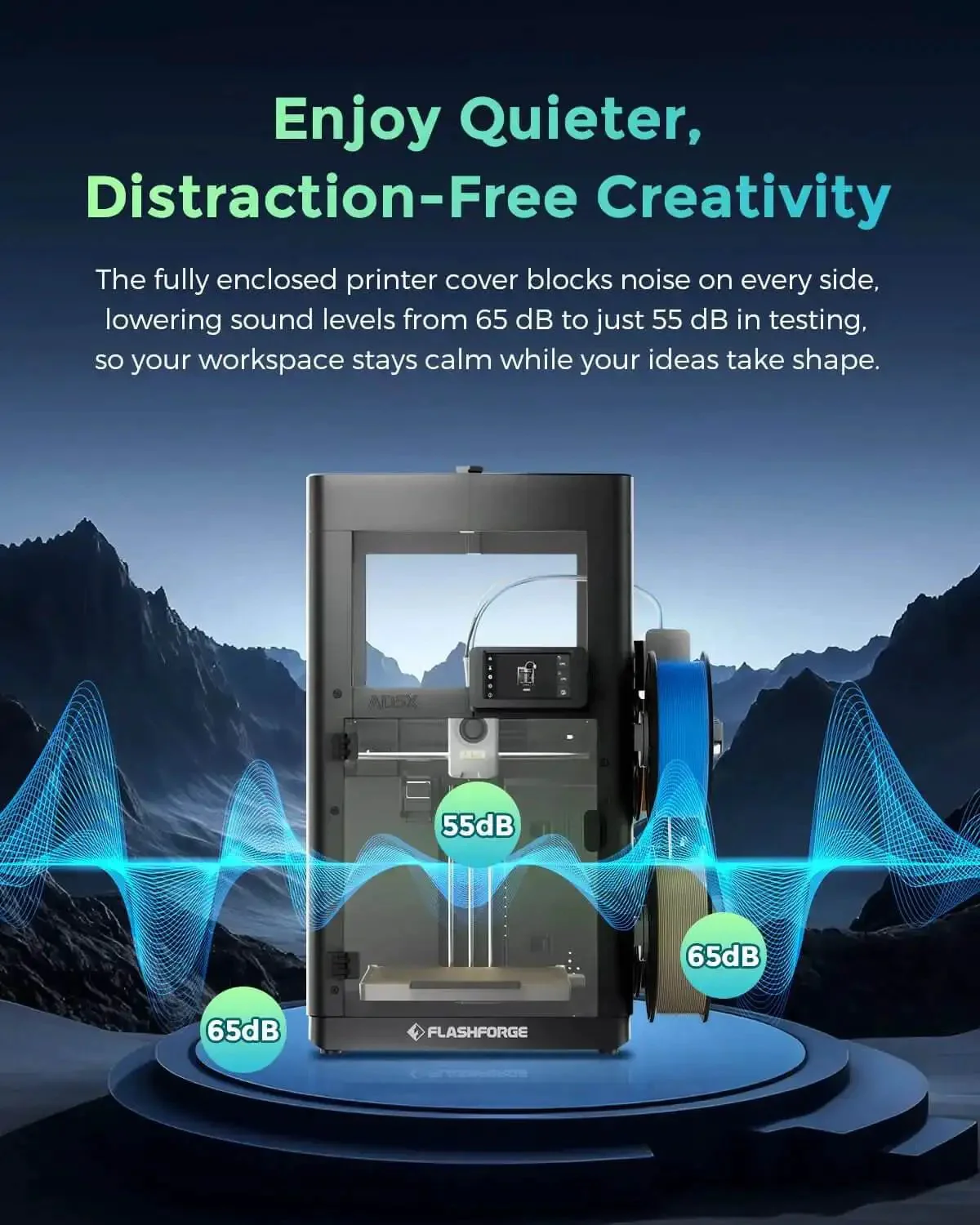 AD5X 3D Printer Enclosure Kit With Constant Temperature Module For Stable Prints, Odor Blocking, And High Temp Filaments Like ABS And ASA, DIY Customizable Exterior, Improves Surface Quality - Image 4