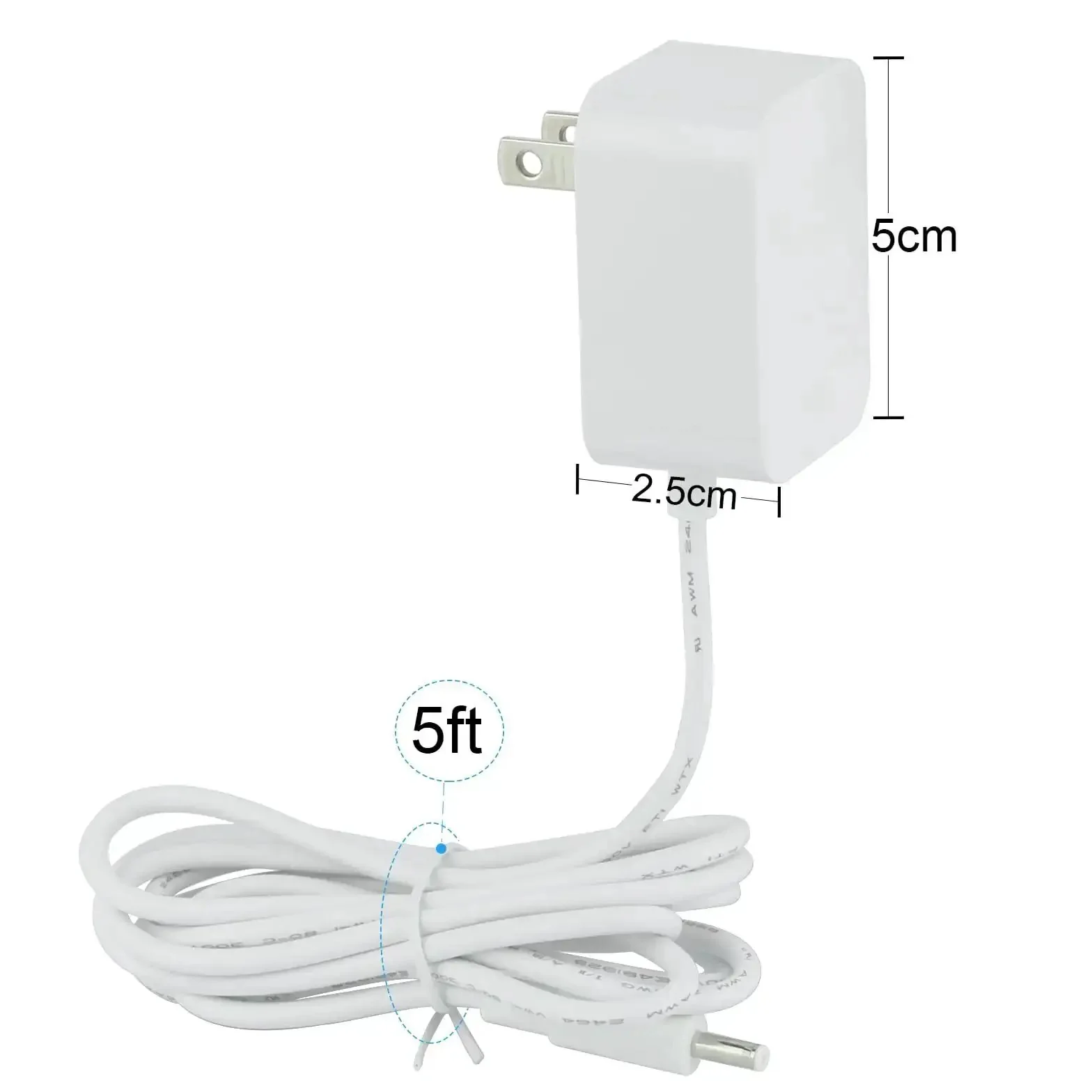 Adapter Power Cord Replacement For Hatch Baby Rest, Rest Plus, And Rest Mini Sound Machine, Barrel Style 5V 2A White AC Charger With 5ft Cable, UL Listed, 100-240V Worldwide Compatibility, No Fuss - Image 2