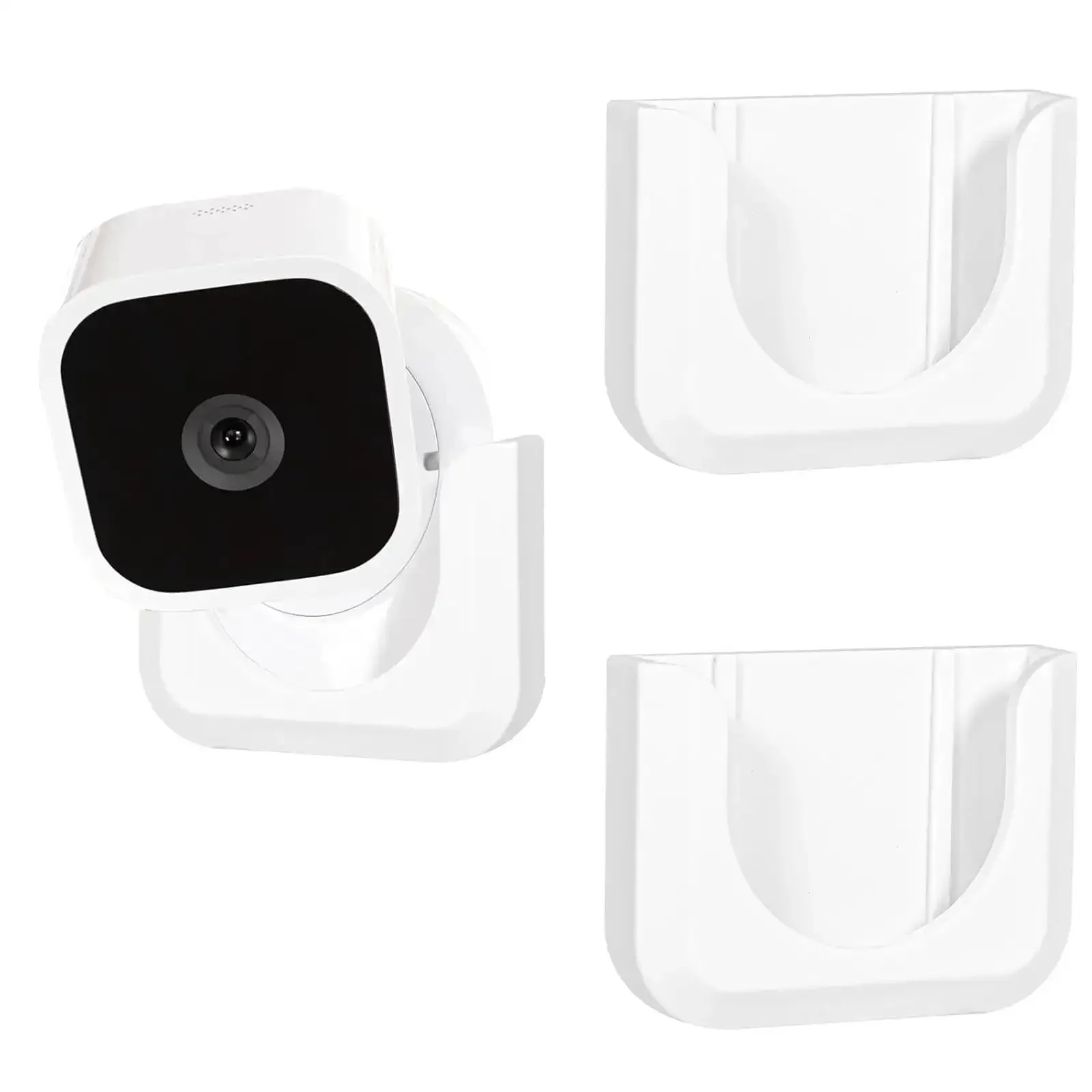 Adhesive Wall Mount Bracket For Blink Mini Indoor Camera No Drill No Screws Damage-Free Easy Install 2 Pack Stick-On Home Security Accessory For Living Room Hallway Bedroom With Clean Cable Management