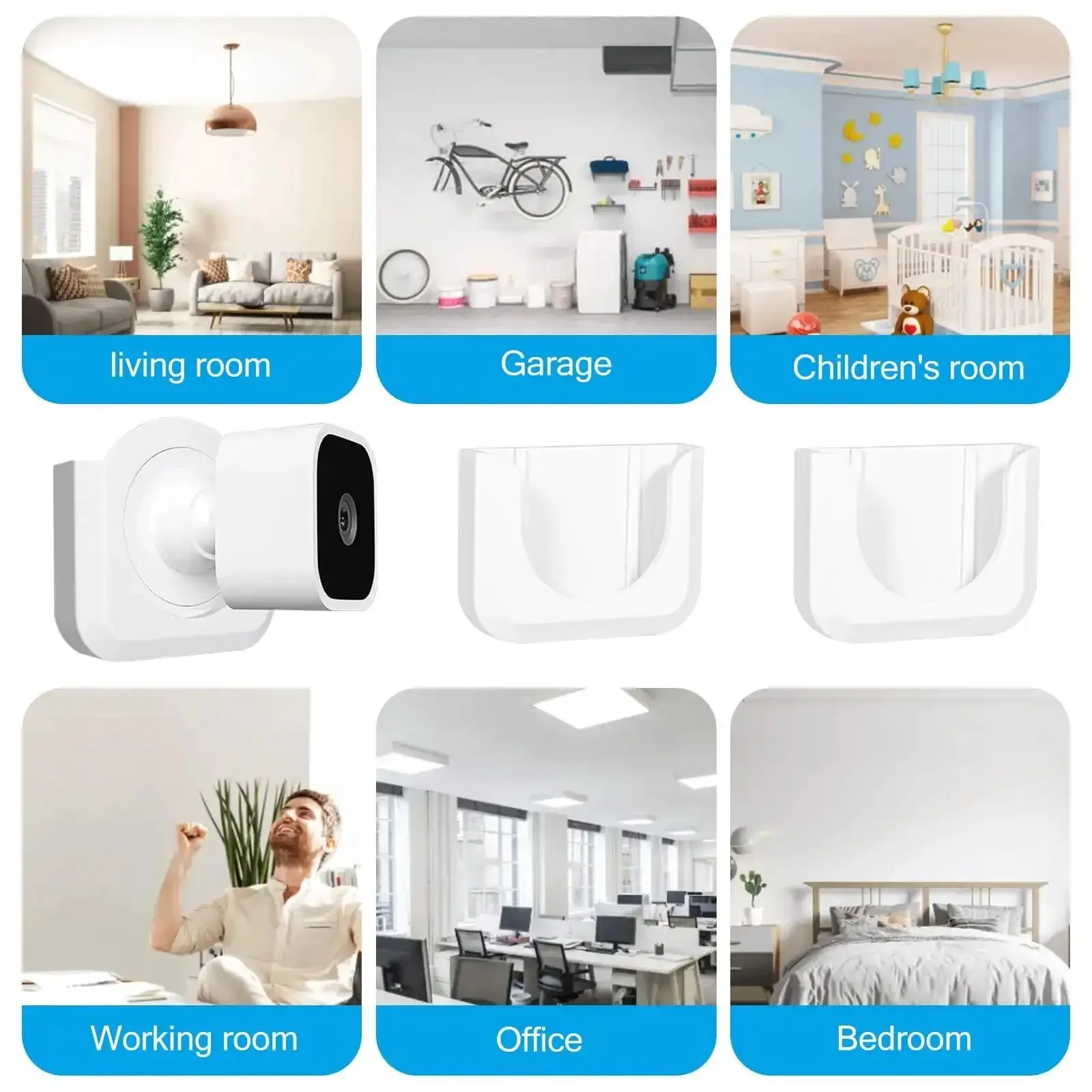 Adhesive Wall Mount Bracket For Blink Mini Indoor Camera No Drill No Screws Damage-Free Easy Install 2 Pack Stick-On Home Security Accessory For Living Room Hallway Bedroom With Clean Cable Management - Image 4