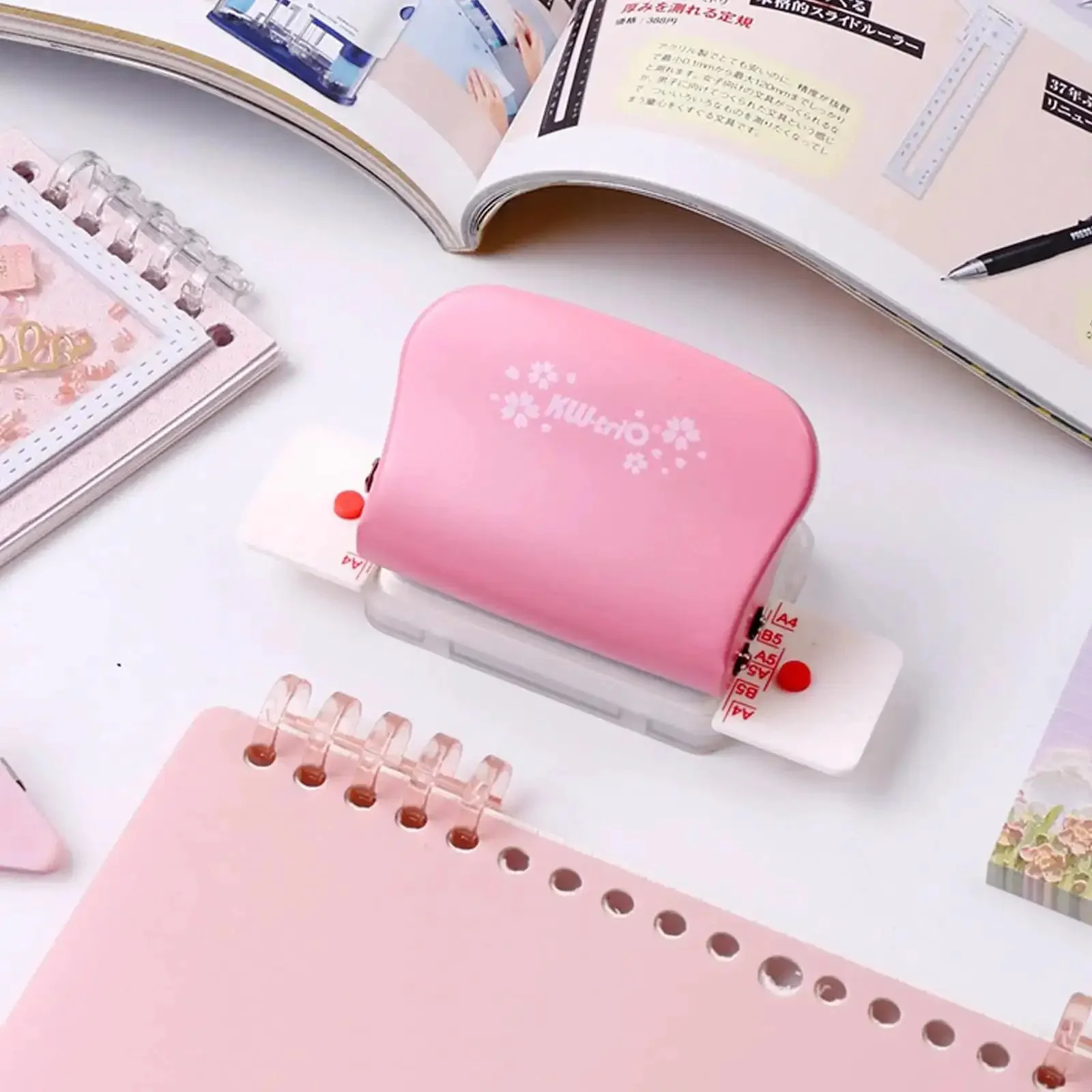 Adjustable 6 Hole Punch For Diary Planner And Binder Pages, 5.5mm Round Holes, 6-Sheet Capacity, Fits A5 A6 A7 Paper, Positioning Mark, Ideal For DIY Bookbinding, Refill Pages, Home Office And Craft Projects - Image 4