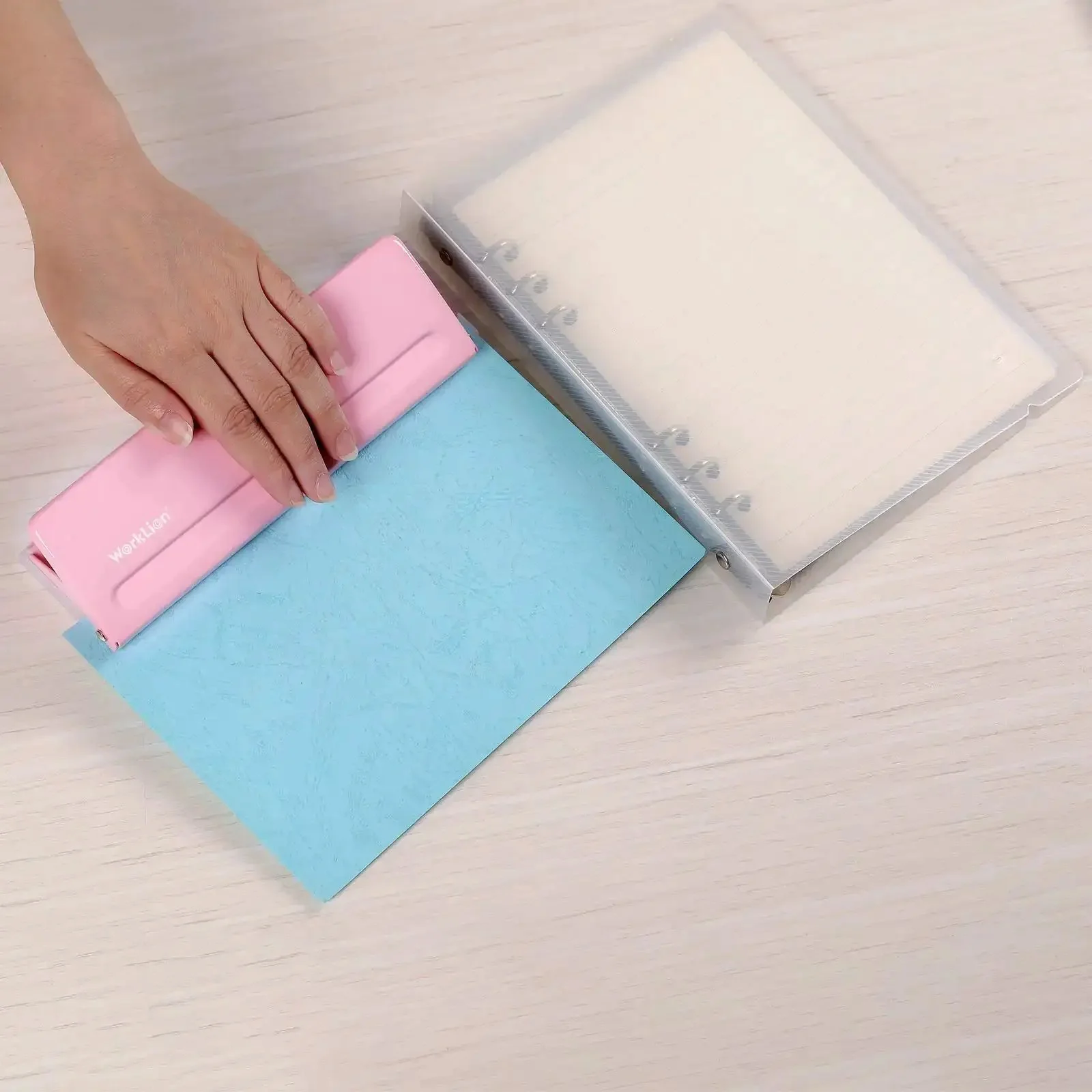 Adjustable 6 Hole Punch For Planners And Binders, Durable Metal Puncher With 6 Sheet Capacity, Fits A4 A5 A6 And Personal Pocket Size Notebooks, Pink, Perfect For Filofax And Ring Bound Planners On The Go - Image 2