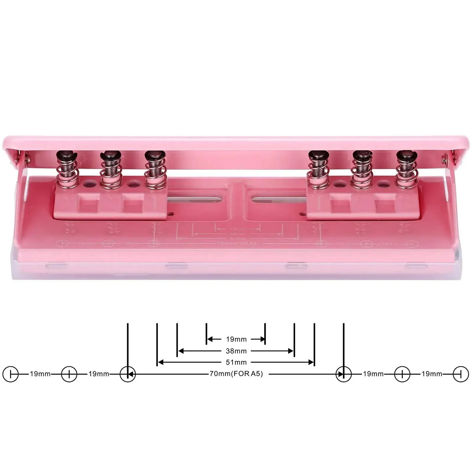 Adjustable 6 Hole Punch For Planners And Binders, Durable Metal Puncher With 6 Sheet Capacity, Fits A4 A5 A6 And Personal Pocket Size Notebooks, Pink, Perfect For Filofax And Ring Bound Planners On The Go - Image 6