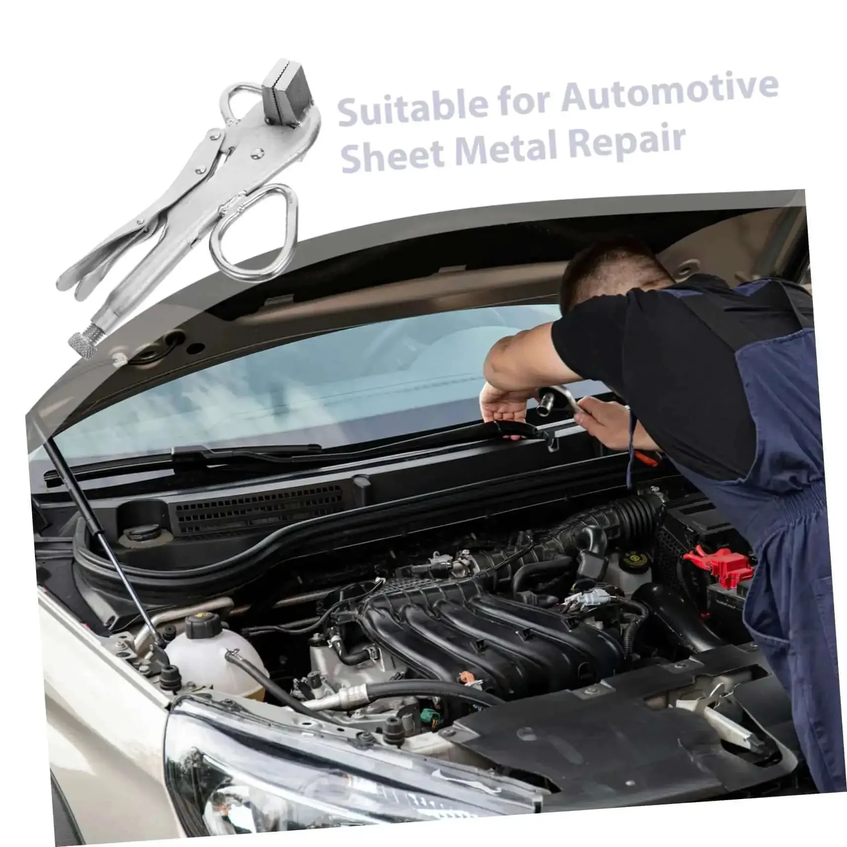 Adjustable Auto Body Sheet Metal Clamp Pliers With Beefy Wide Flat Duckbill Jaws For Precise Welding And Vehicle Maintenance Repair Ergonomic Grip To Reduce Hand Fatigue And Multipurpose Panel Clip Pliers - Image 2