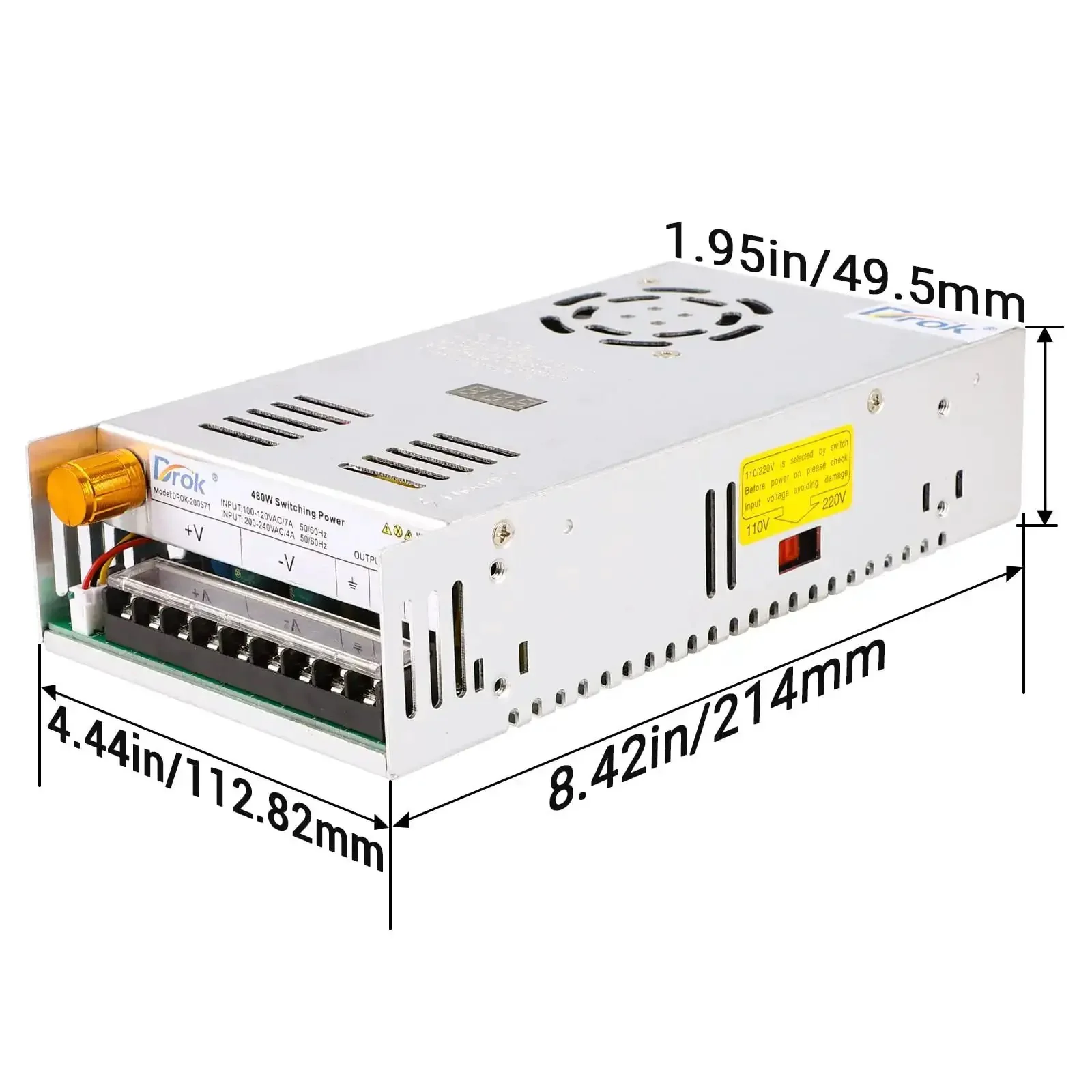 Adjustable DC Power Supply 0 To 24V, 20A Buck Converter From 110/220V AC To Regulated 24V DC, Ideal For 5V 9V 12V 24V Projects, LED Lab Testing, Computer Gear, Battery Charging, And DIY Electronics - Image 2