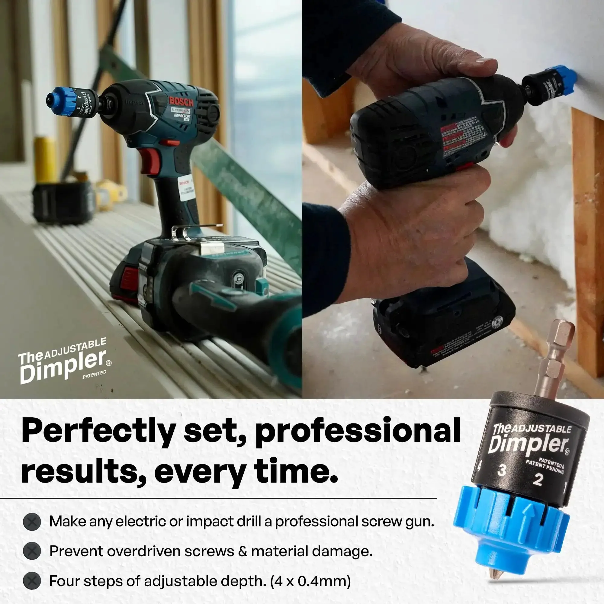 Adjustable Drywall Bit And Screw Gun Attachment Turns Any Drill Into A Drywall Screw Gun Or Deck Screwdriver With Magnetic Bit Holder For Fast, Accurate And Consistent Fastening - Image 12