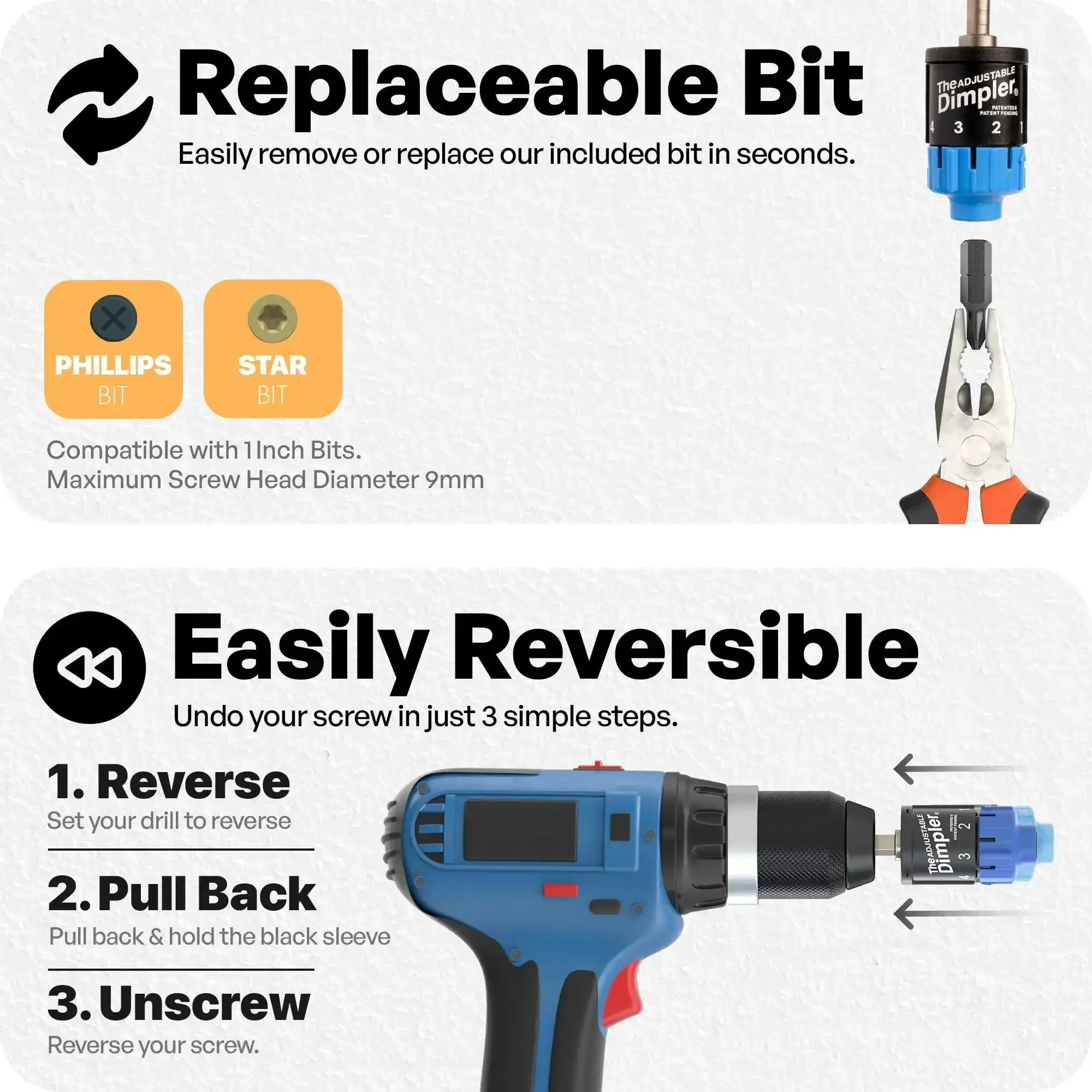 Adjustable Drywall Bit And Screw Gun Attachment Turns Any Drill Into A Drywall Screw Gun Or Deck Screwdriver With Magnetic Bit Holder For Fast, Accurate And Consistent Fastening - Image 8