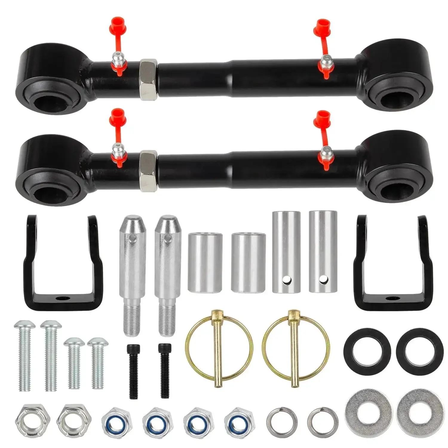 Adjustable Front Sway Bar Quick Disconnects For Jeep Wrangler TJ 1998 2006 And Cherokee XJ 1984 2001 Stabilizer Bar End Links For 2.5 To 6 Inch Lift Off Road Suspension 2 Piece Heavy Duty Upgrade