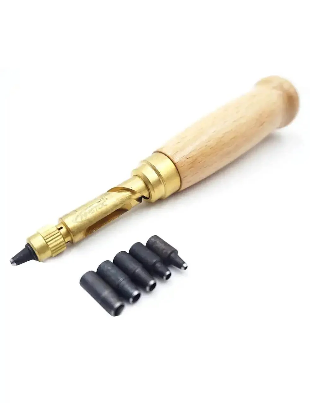 Adjustable Hole Punch For Bookbinding And Crafts With Six Punch Sizes 1.5mm To 4mm Wood Handle Steel Brass Construction No Hammer Needed Great For Leather Paper Scrapbooking And DIY Projects - Image 8