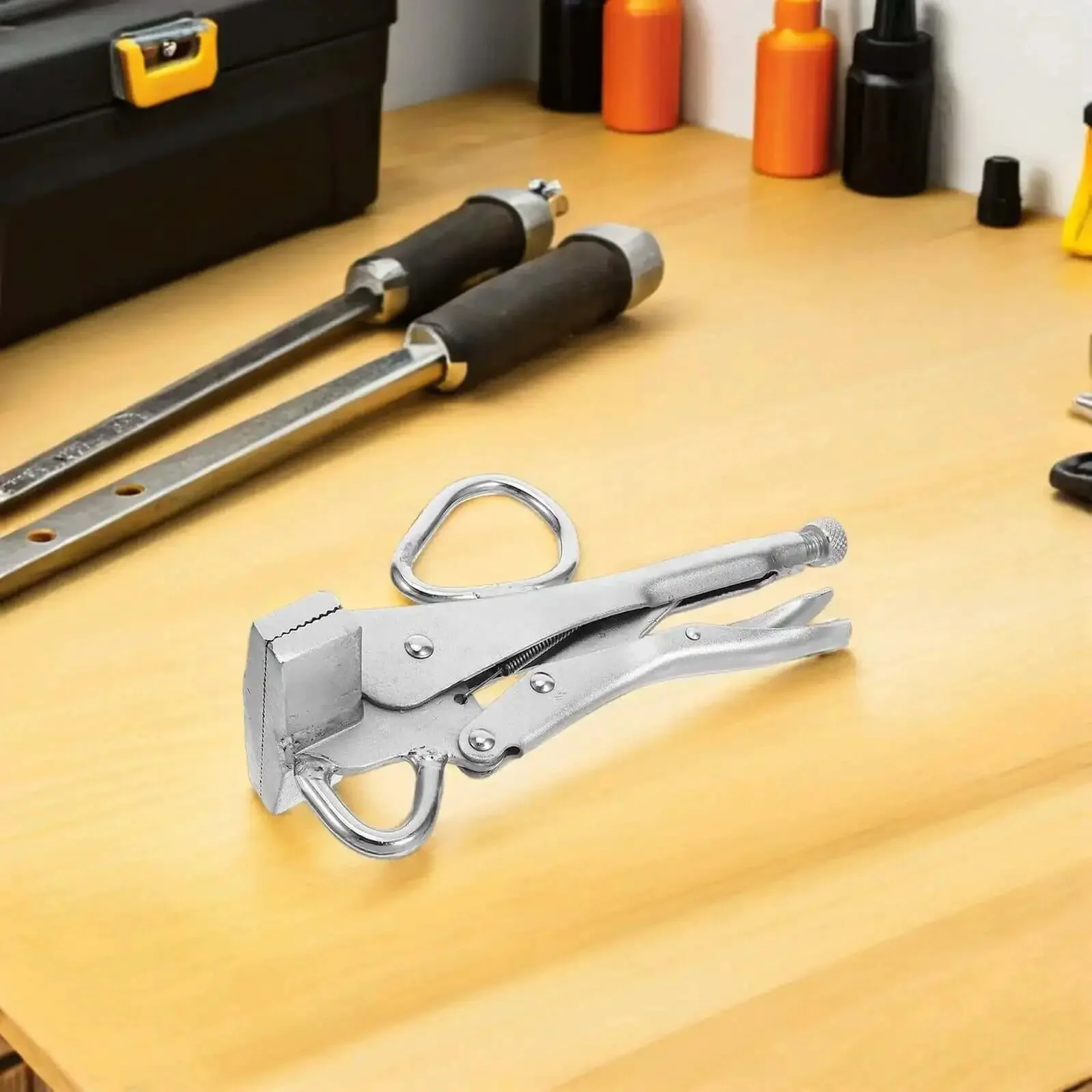 Adjustable Locking Sheet Metal Clamp Plier With Wide Flat Duckbill For Auto Body Repair And Welding Heavy Duty Steel Construction For Bending Crimping And Pulling - Image 5