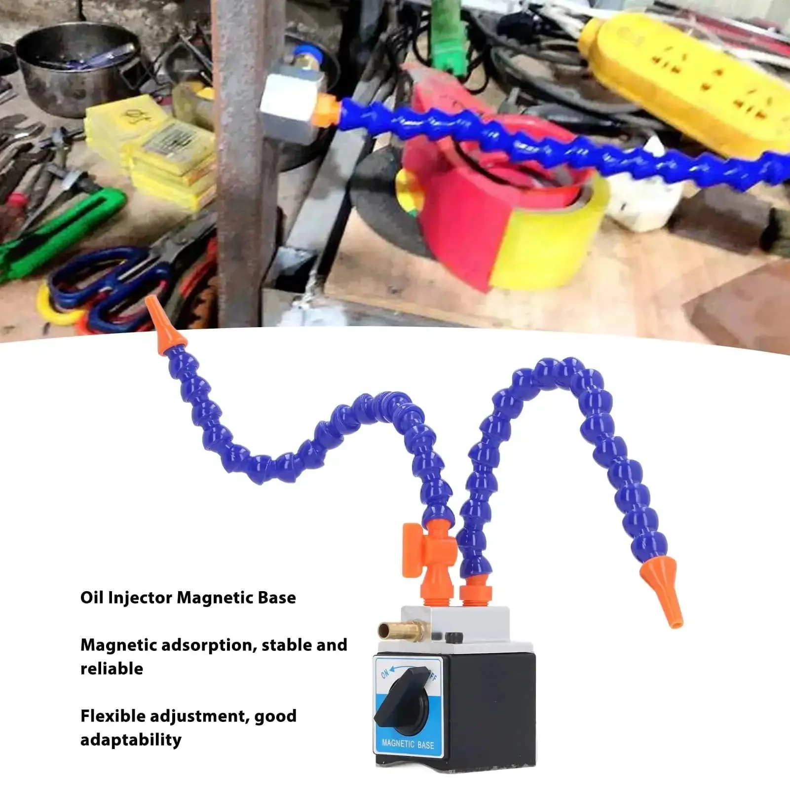 Adjustable Magnetic Coolant Pipe Holder With 60mm Base And G1/4 To G1/2 Hose Fittings For CNC Machine Tool Cooling Systems, No Tool Needed Magnetic Mount For Secure And Hassle Free Pipe Routing - Image 8