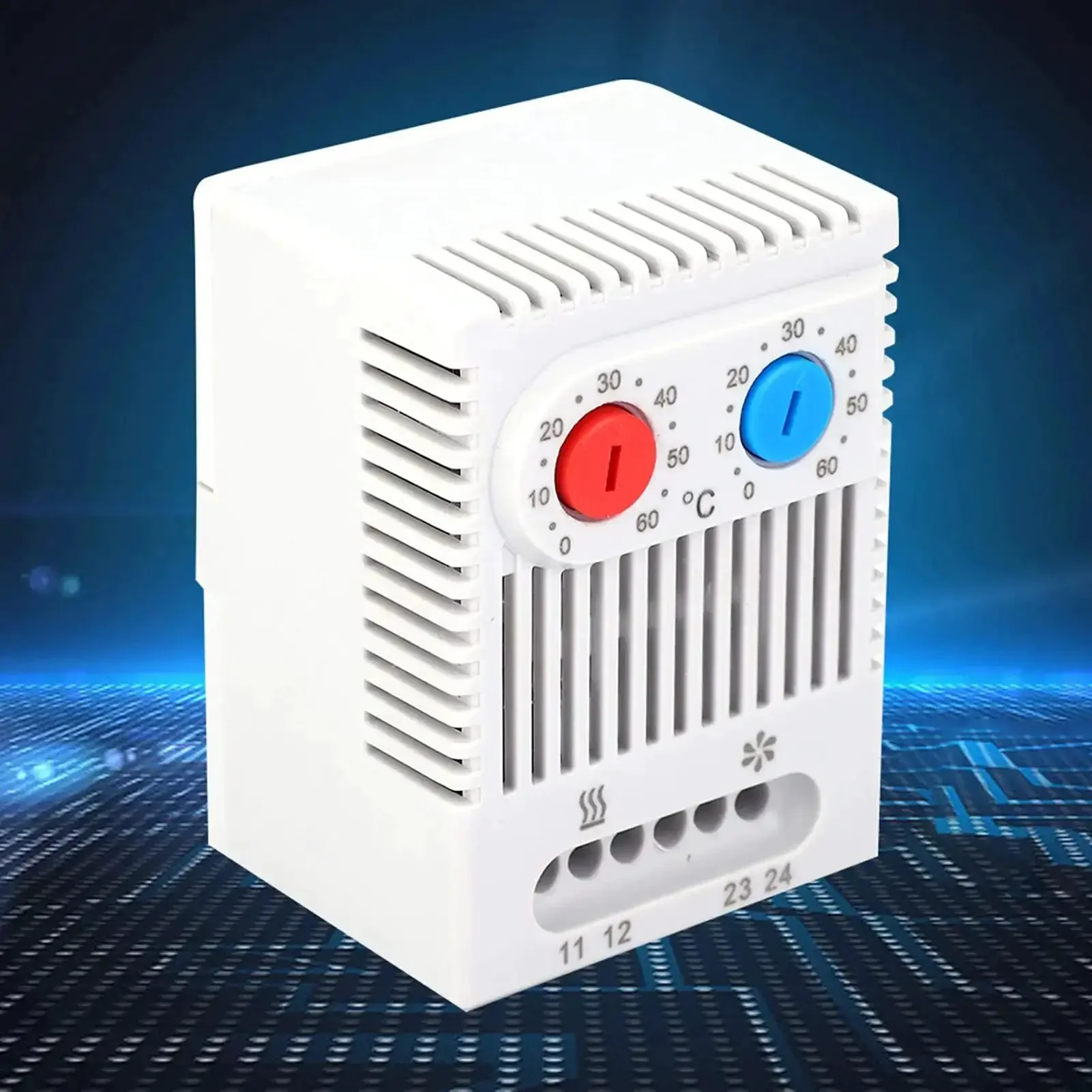 Adjustable Mechanical Thermostat Switch For Industrial Use, Built Tough, Impact Resistant Housing, 35mm DIN Rail Mount, Precise 0 To 60 C Temperature Control, Chemically Resistant, Ideal For Labs, Workshops, And Factories, Model ZR011 - Image 2