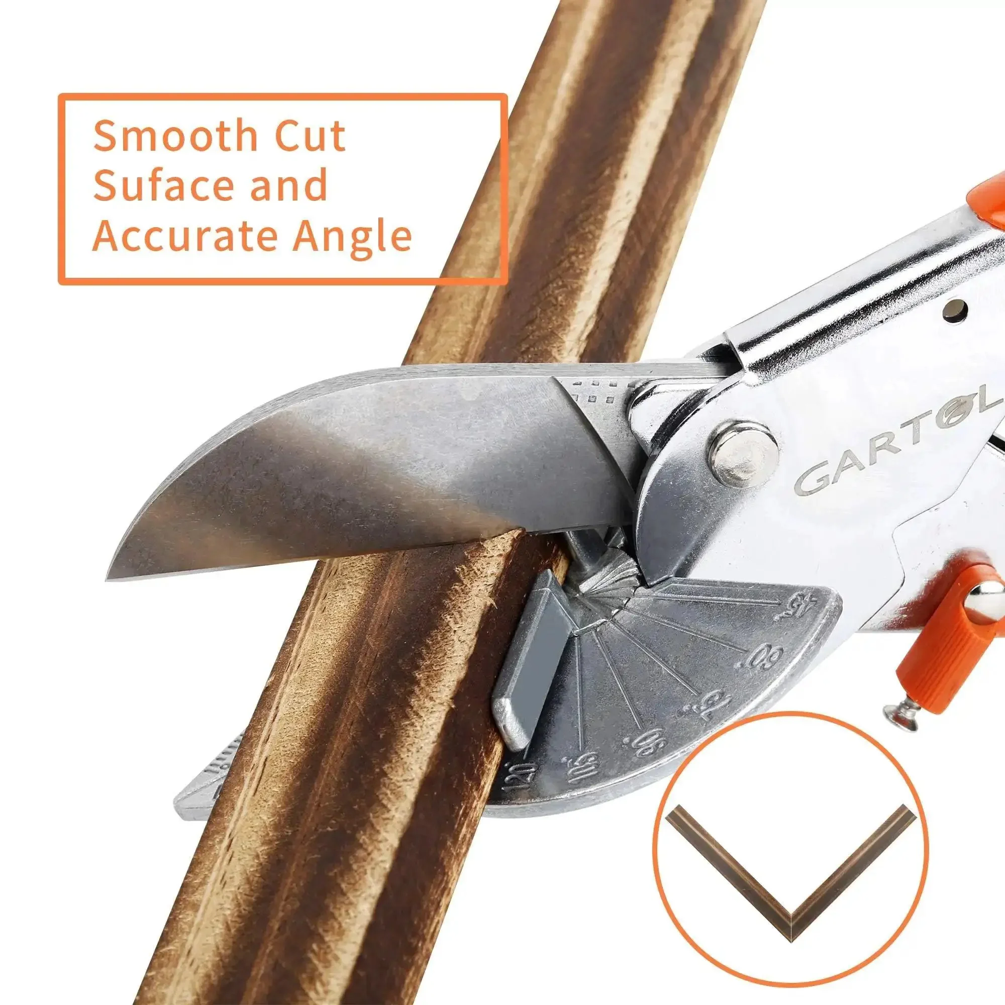 Adjustable Miter Shears For Trim And Molding, Smooth 45 To 135 Degree Cuts For Soft Wood PVC Plastic Rubber Leather, Easy To Use, Includes Replacement Blades, Hand Tool Designed For DIY Projects And Crafting Like A Pro - Image 2